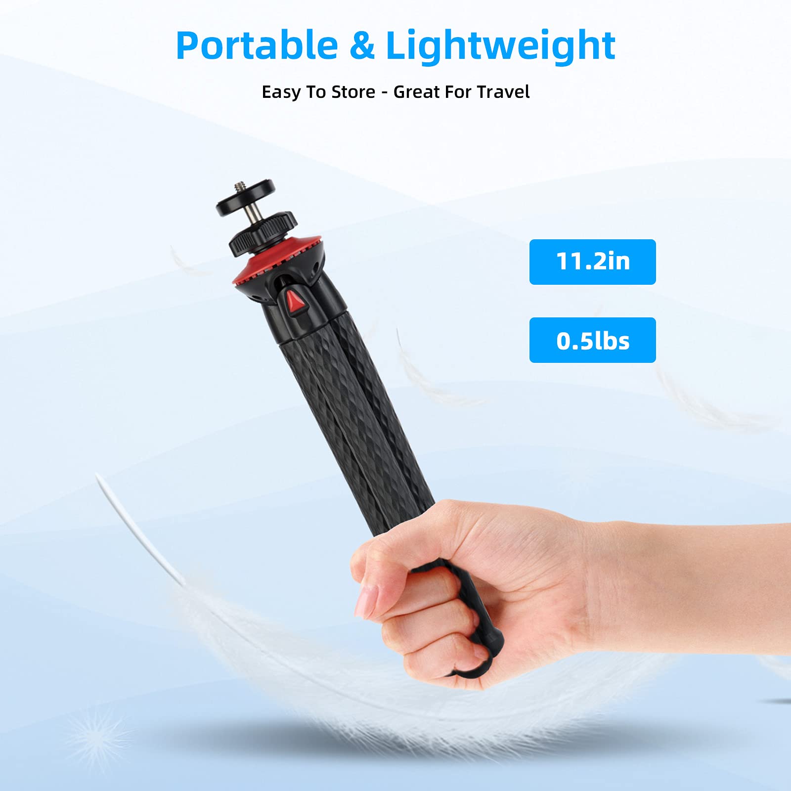 Nexigo Mini Tripod For Camera/Phone/Webcam, Flexible Camera Tripod Stand, Compatible With Logitech Webcam C920 C922 Brio Iphone/Android/Camera, Vlogging/Live Streaming (Black)
