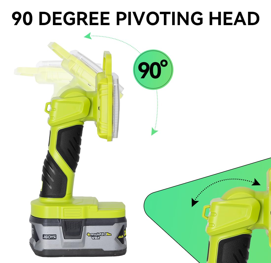 Haopkzapyr 18W Led Work Light For Ryobi One+ 18V Li-Ion Ni-Cad Ni-Mh Battery - 2000Lm Flashlight With 3 Light Modes, Portable And Efficient Worklight With 36 Led (Battery Not Included)