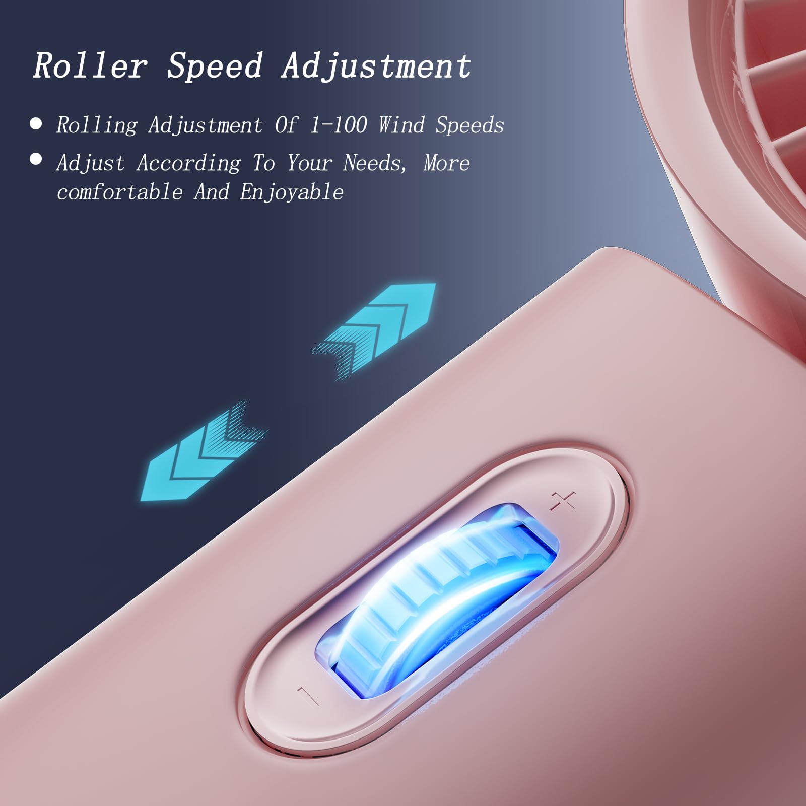 Portable Fan, 100 Speeds Scrolling Switch Adjustable Handheld Fan With Digital Display, 4200Mah Fold