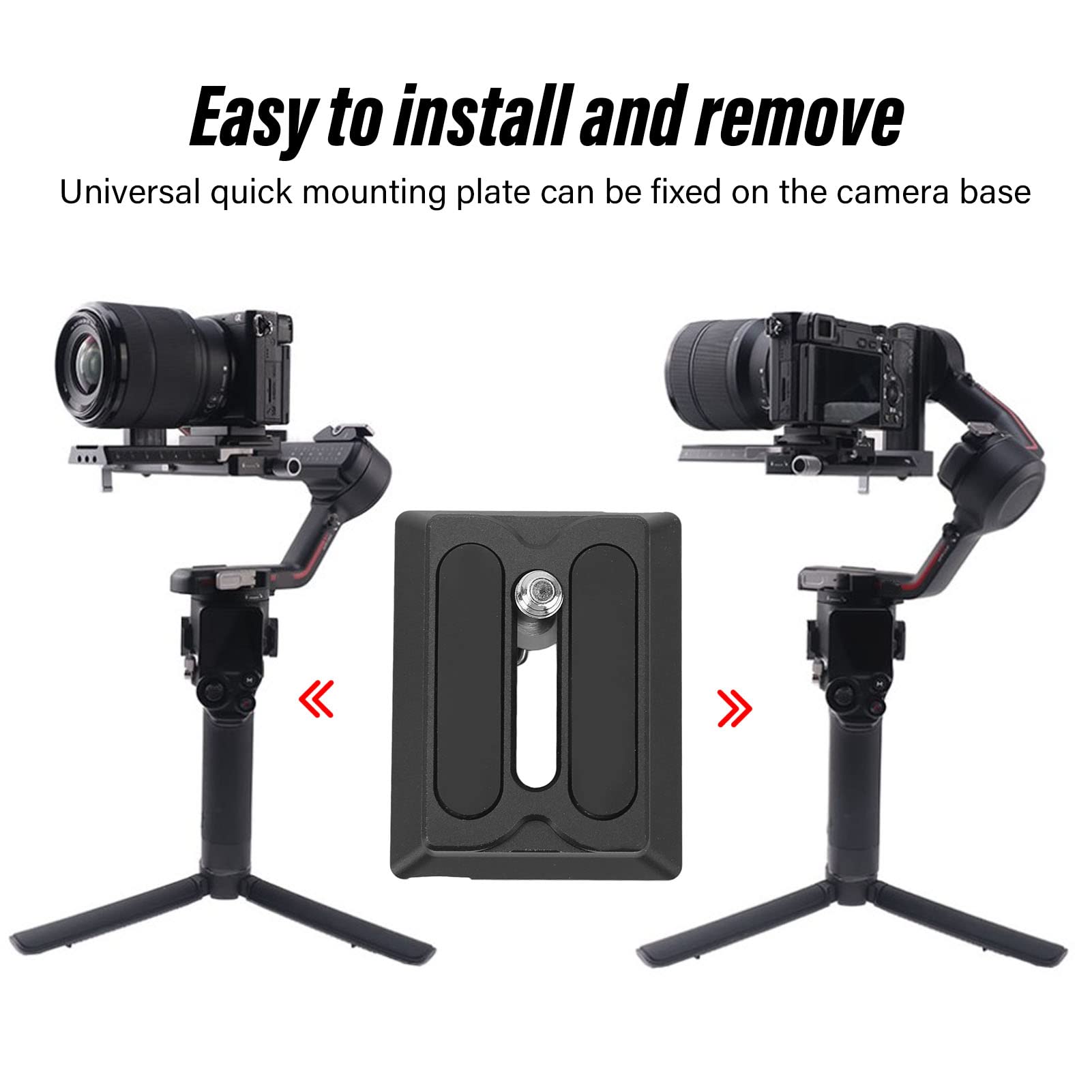 Yomiyuyr Camera Quick Release Plate, Aluminum Alloy Quick Release Plate For Ronin Rs2 Rs3 Rsc2 Stabilizers, Camera Stabilizer Accessories, Compatible With Standard Tripod Ball