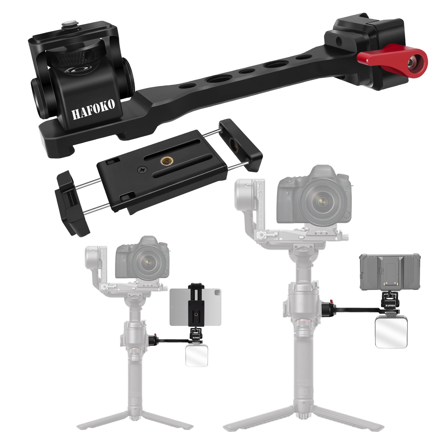 Hafoko Rs4 Phone Holder & Tablet Mount, Aluminum Alloy Monitor Mount, Compatible With Dji Rs4/Rs4 Pro/Rs3/Rs3 Pro/Rs3 Mini/Rs2/Rsc2 Gimbal Stabilizer