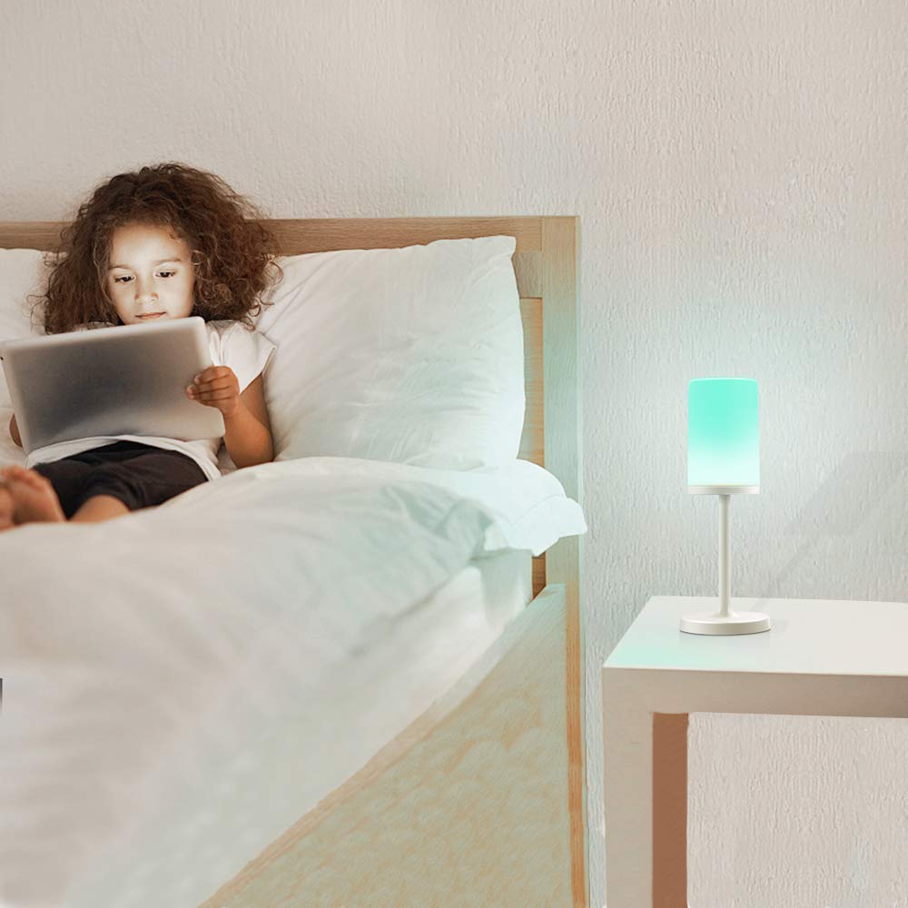 Xianghongyian Marrado Bluetooth Speakers + Bedside Lamp, Night Light, Smart Touch Control Table Lamp For Bedroom Living Room, Portable Rechargeable Led Desk Lamp, Dimmable Warm White & Color Changing