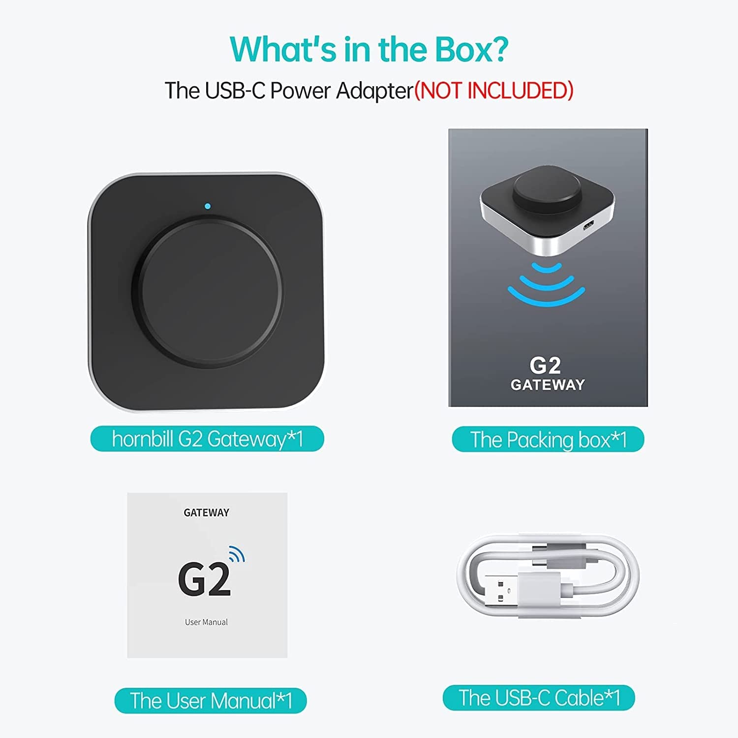 Hornbill G2 Gateway Wi-Fi Bridge, Keyless Entry Electronic Smart Door Lock Wi-Fi Gateway/Wi-Fi Bridge, Remotely Control Your Smart Lock, G2 Gateway Works With 2.4 Ghz
