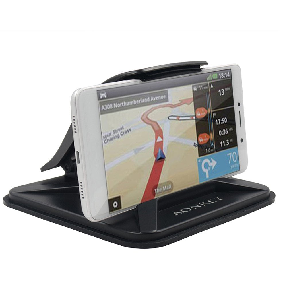 Aonkey Cell Phone Holder For Car, Dashboard Anti-Slip Vehicle Gps Car Mount Universal For All Smartphones, Compatible Iphone Xr Xs Max X 8 7 6S Plus, Galaxy S10/S9 Plus S8 Note 9/8, Lg V30, Pixel 3 Xl