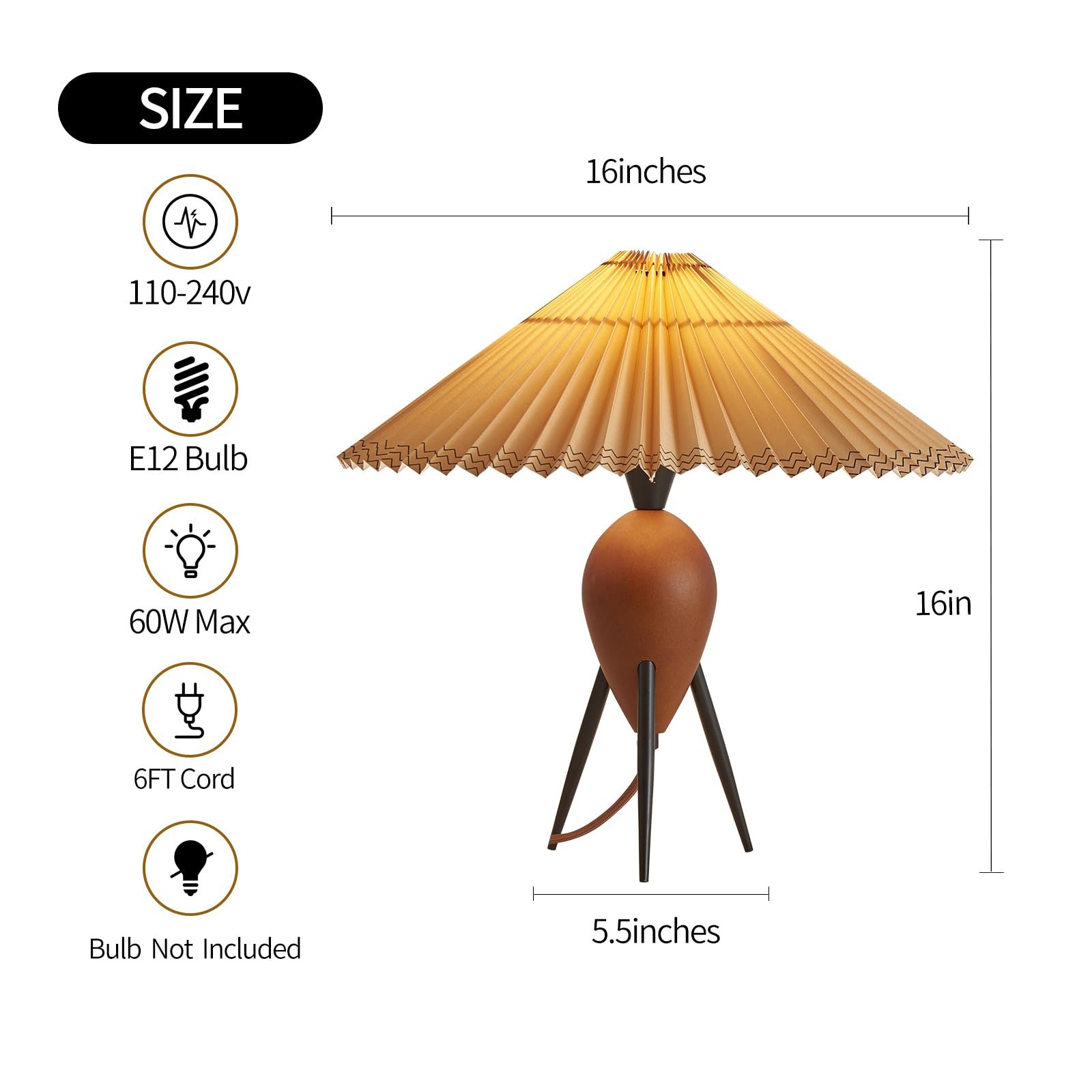 Fetason Modern Red Wood Cute Table Lamp Desk Lamp For Living Room Bedroom Home Office, Bedside Nightstand Farmhouse Antique Rustic Industrial Decorative Table Lamp