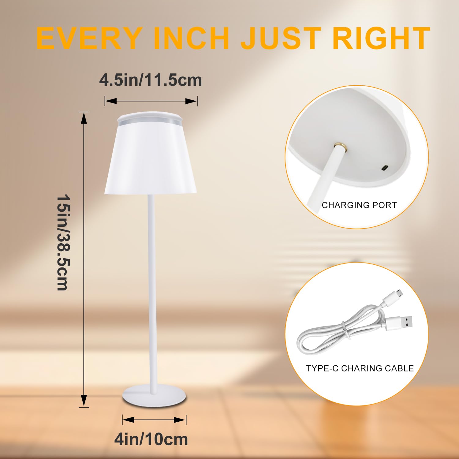 Lalaku Table Lamp Touch Rechargeable Lamps: 3 Colors Stepless Dimming 5000Mah Rechargeable Battery 4 Timing Ip54 Waterproof For Bedside Room (A, 2)