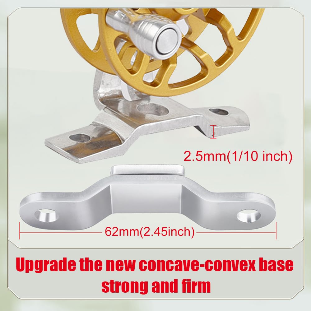 Fangblue Winter Fishing Reel All Metal 1.76Oz(50G) Lightweight 2.1Inch(53Mm)  Base Right Hand Mini Fly Wheel For Trout Pike Ice Fishing Tackle