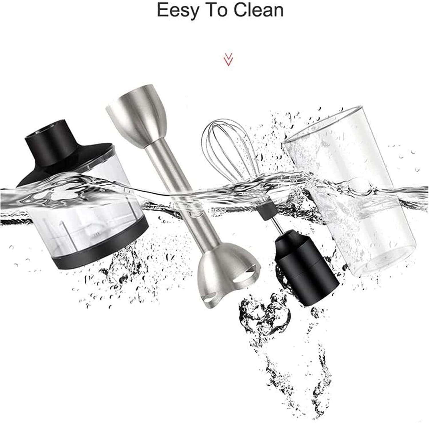 Kaabeto Multifunction 800 Watt Powerful Blender With Large 800Ml Mixing Beaker, 500Ml Food Grinder, Egg Whisk, Strong Stick Blender, Safe Stainless Steel Multi-Angle Blade, 4-In-1 Setting, Bpa-Fre