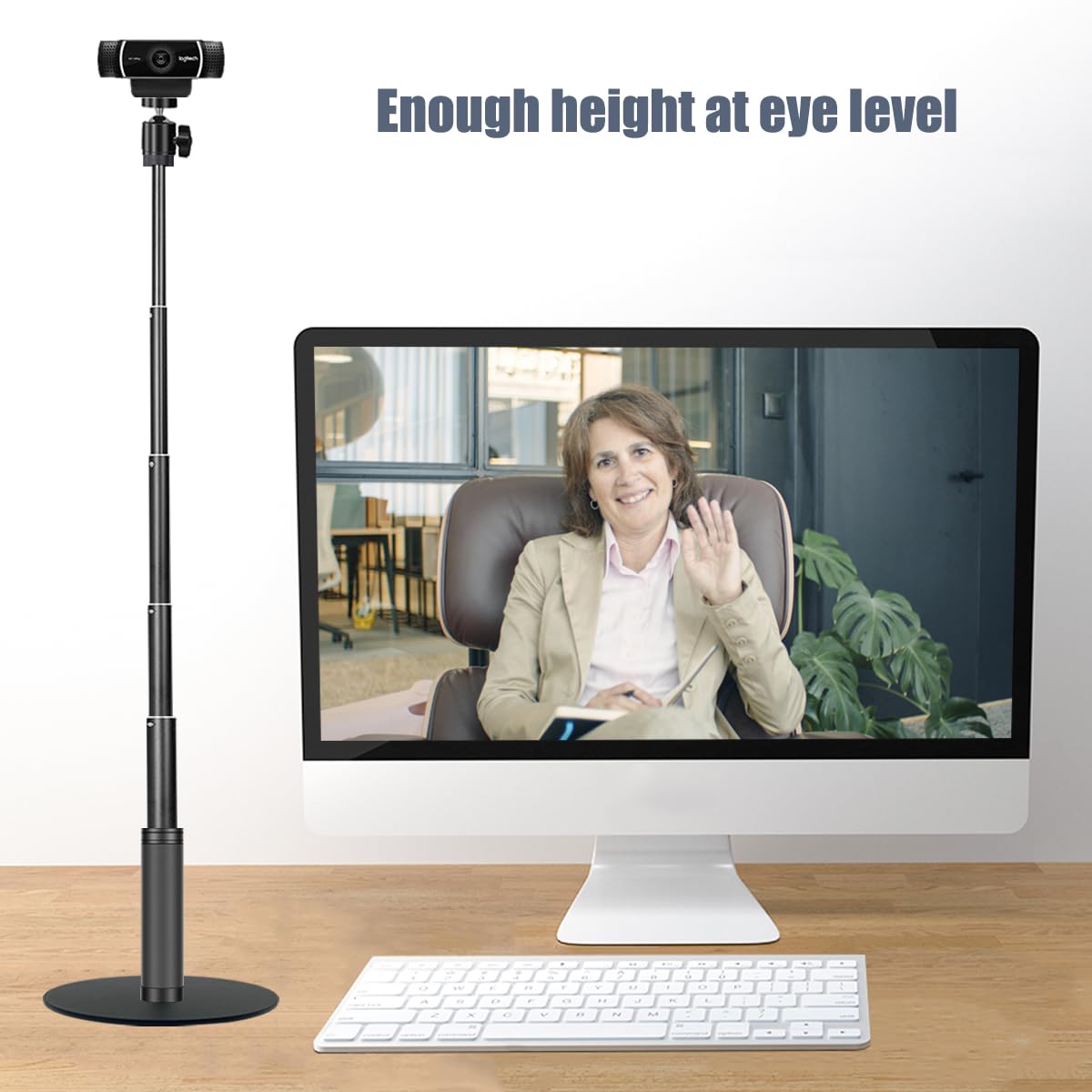 Jcwiny Webcam Stand, 28 Inch Web Cam Stand For Desk, Adjustable Webcam Mount Camera Stand For Logitech Webcam C922 C930E C920S C920 C615 C960 C920X Brio 4K Nexigo N60 And Others