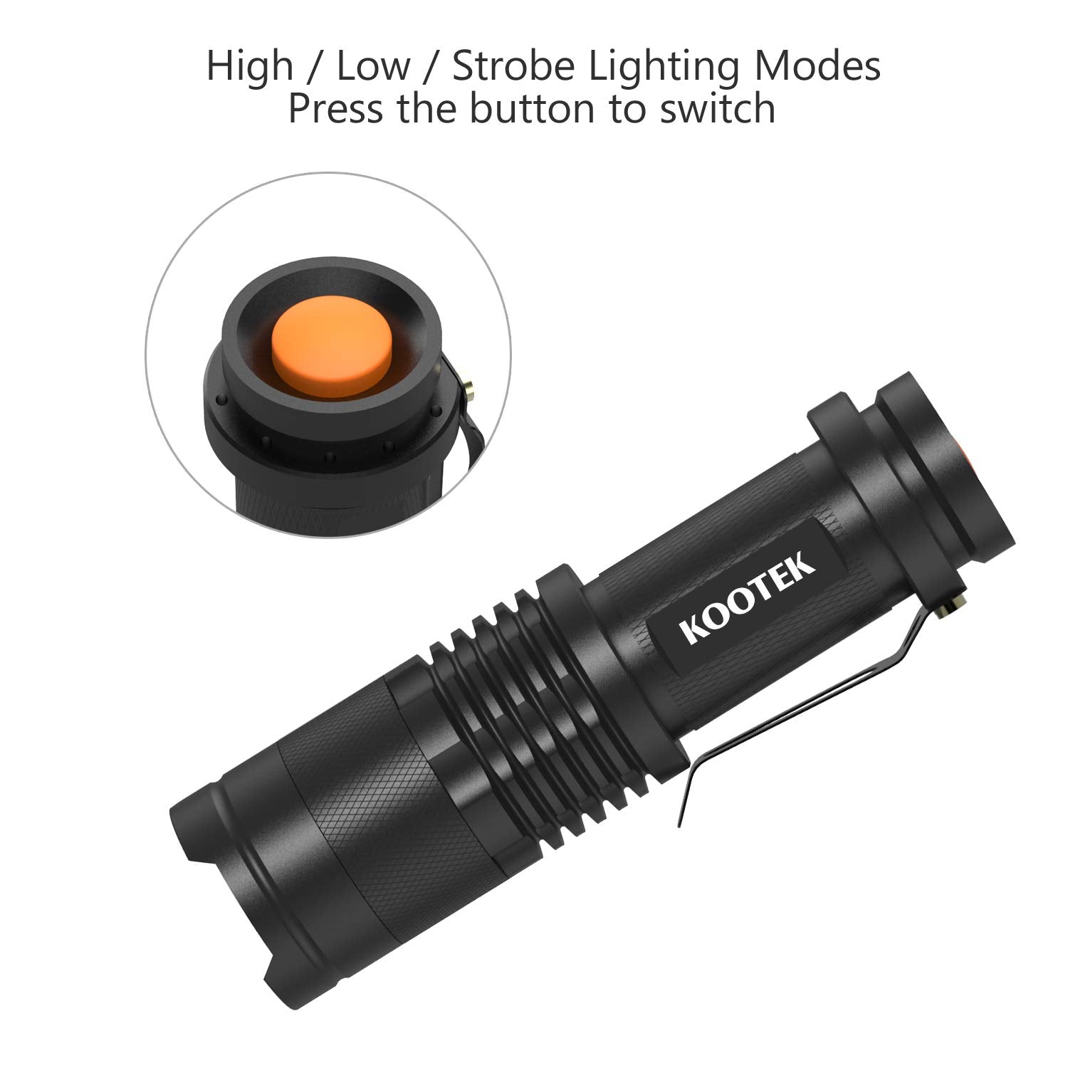 Kootek Mini Led Flashlights Pocket Pen Flashlight 5 Pack Ultra Bright 300 Lumens Handheld Flashlights Adjustable Focus Small For Kids Child Camping Cycling Hiking Emergency Torch Light