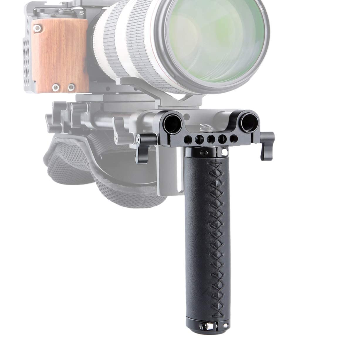 Niceyrig 15Mm Rod Handle With Rod Clamp Connector, Applicable For Dslr Camera Rig Support Rail System