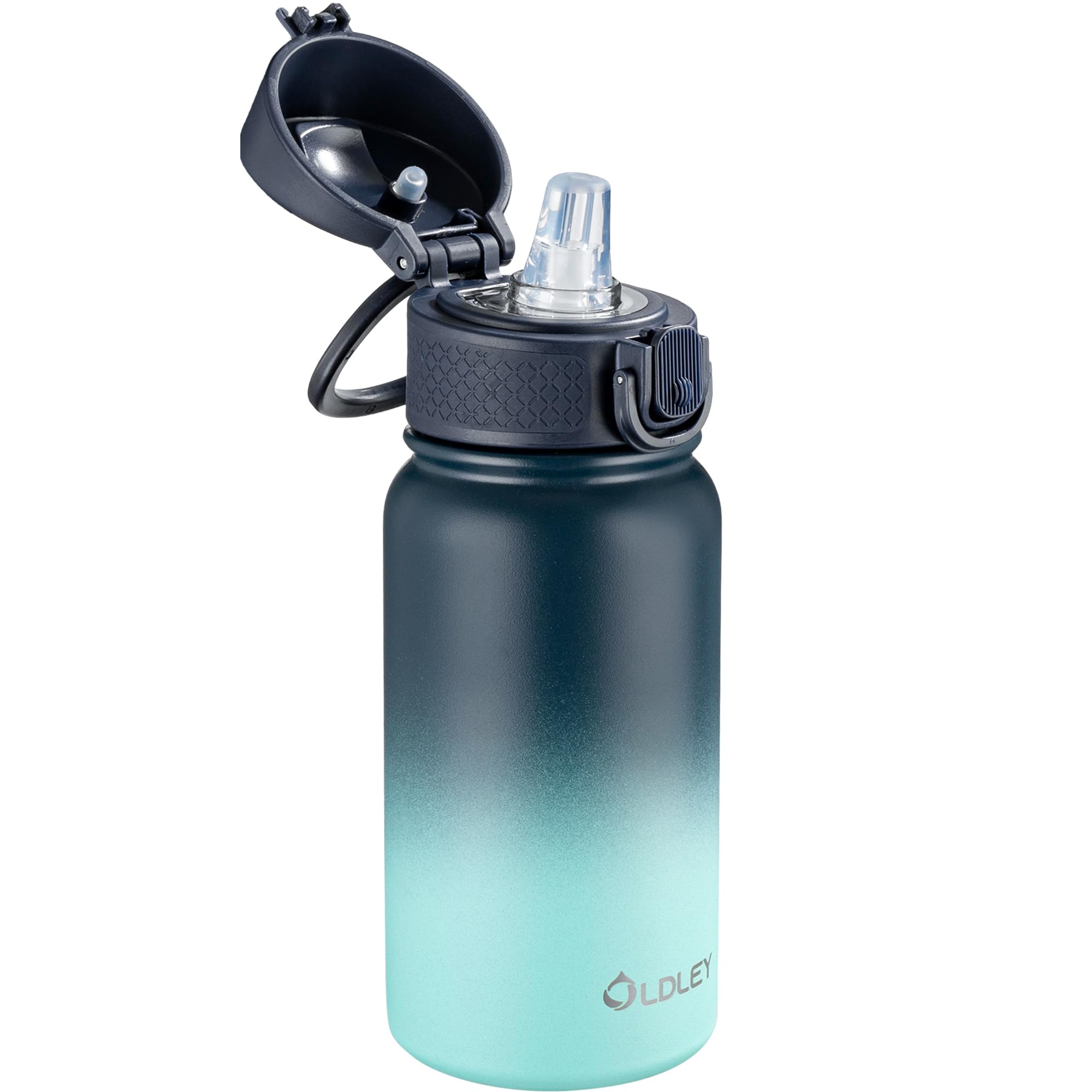 Oldley 12Oz Kids Water Bottle, Stainless Steel Insulated Water Bottle For Kids, With Straws Leak-Pr