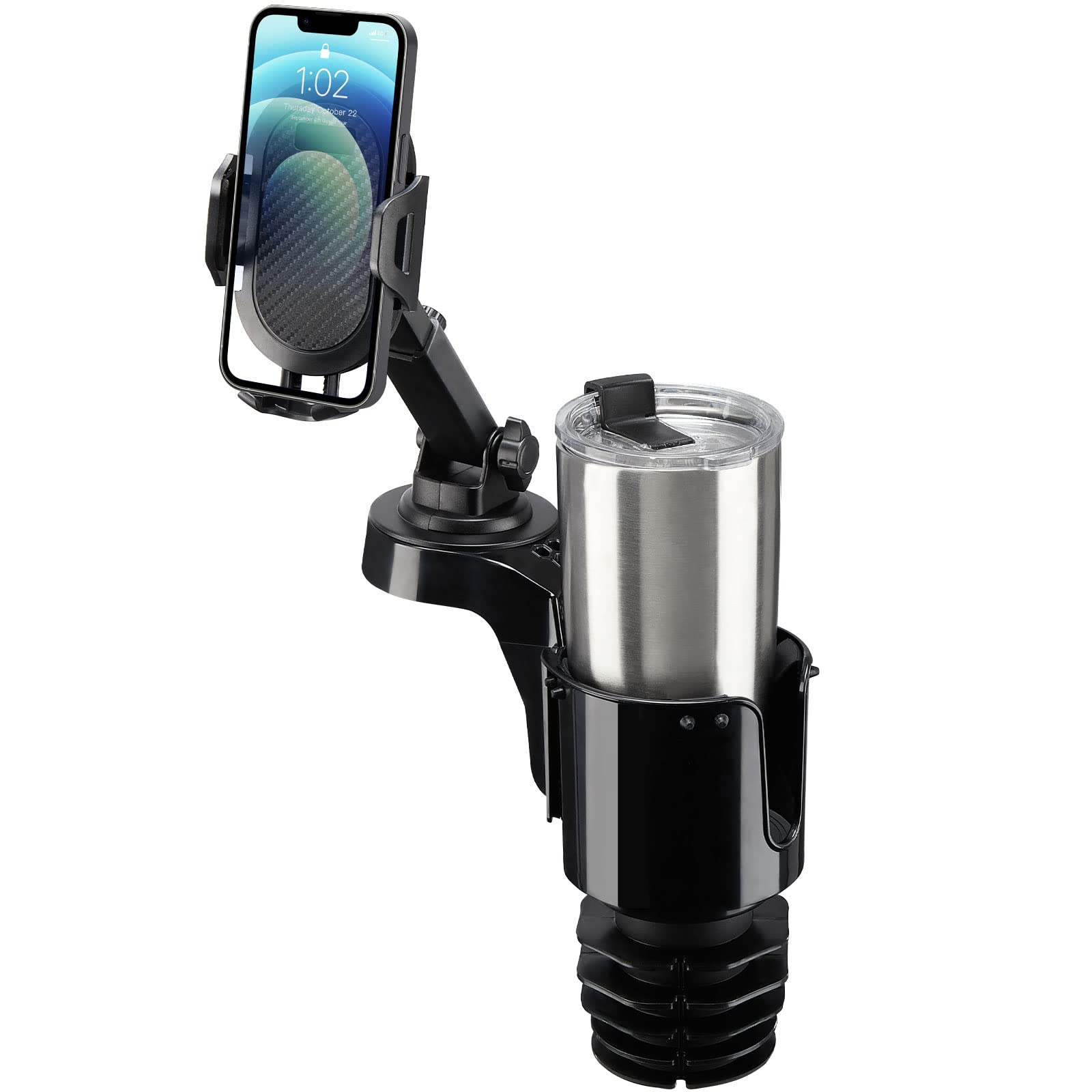Joytutus Cup Holder Phone Mount For Car, Car Cellphone Large Adapter Long Arm With 360 Degree Rotation, Compatible Iphone, Samsung & All Smartphones