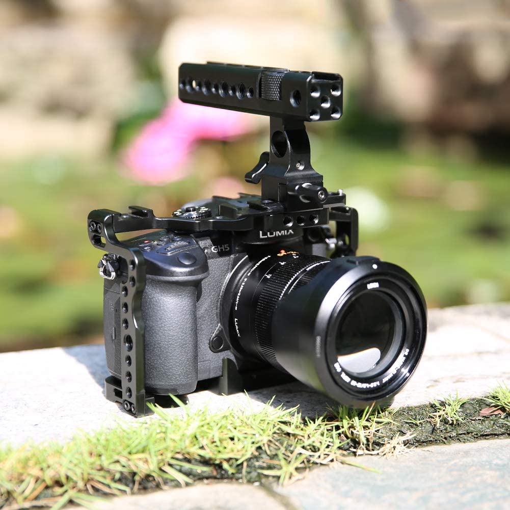 Niceyrig Cage For Panasonic Lumix G9/Gh5Ii/Gh5/Gh5S, With Nato Rail Cold Shoe - 349