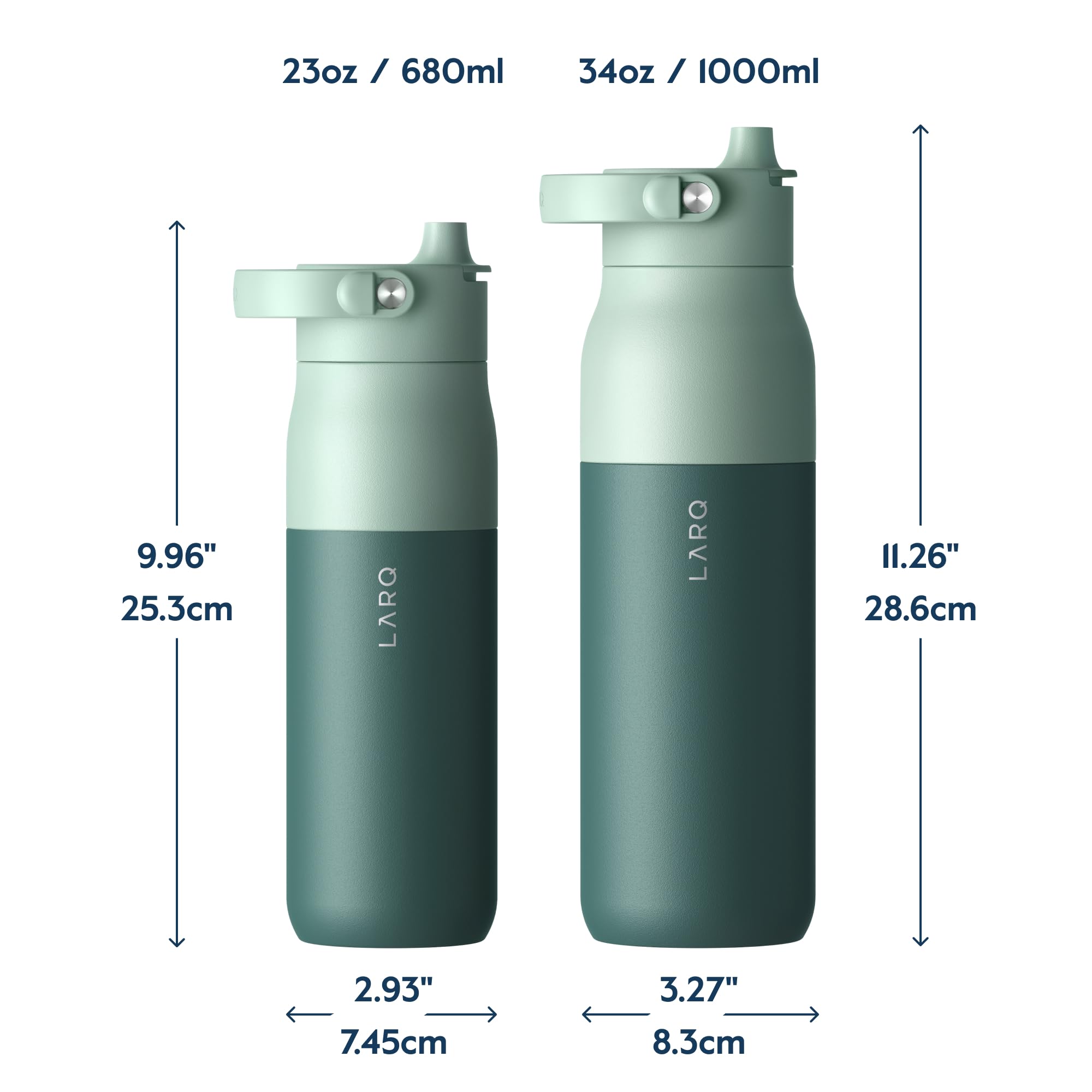 Larq Bottle Swig Top 23Oz - Insulated Stainless Steel Water Bottle With Built-In Silicone Handle