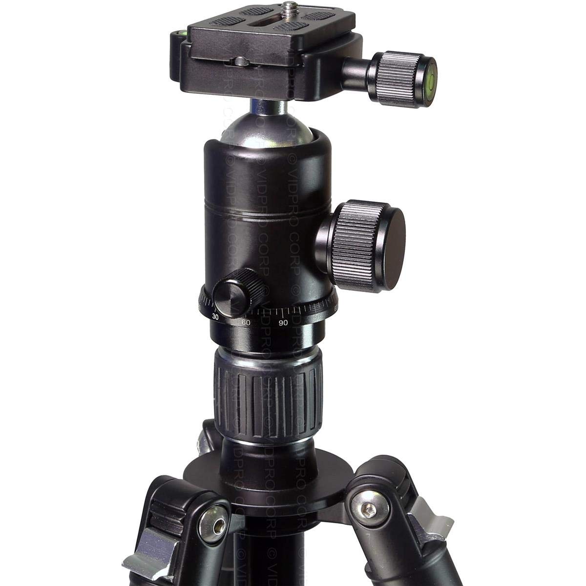 Vidpro At-72 Venturemaxx 72" Professional 4-Section Twist-Lock Aluminum Travel Tripod With Quick Release Ball Head, 20 Lbs Capacity