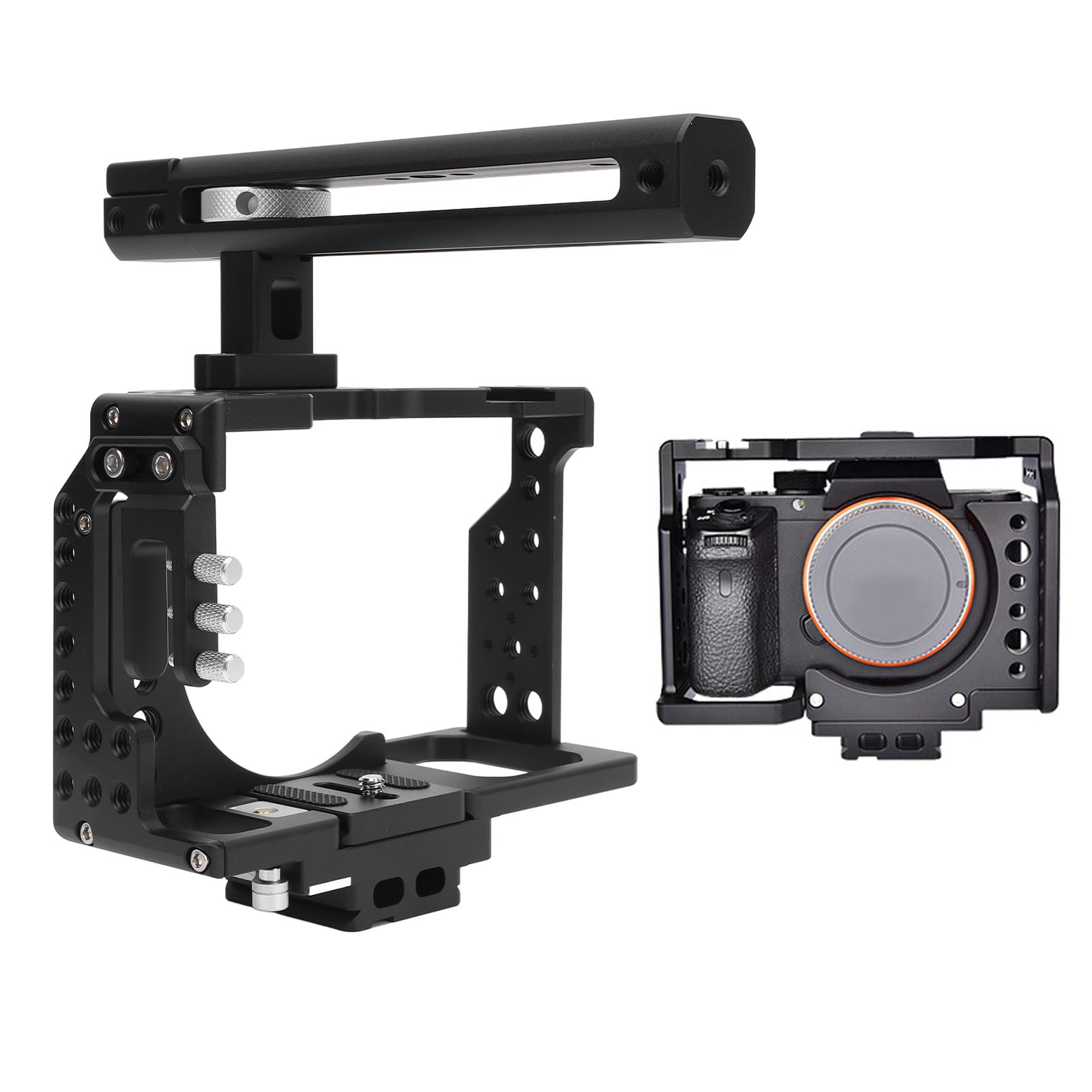 Fydun Camera Cage Kit Aluminum Alloy Video Stabilizer With Cold Shoe Mount For A7 Series