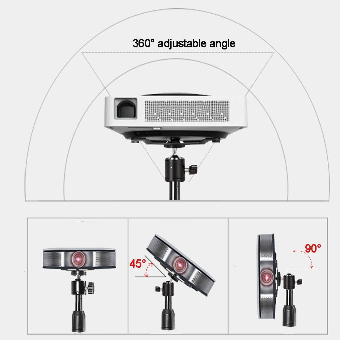 Coret Projector Floor Stand, Folding Portable Tripod Mount - Adjustable Height 29" To 70"