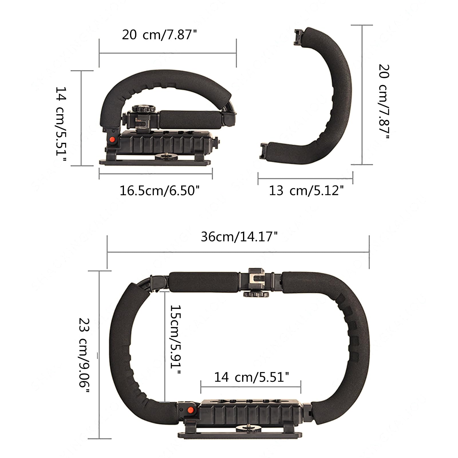 Rumds Portable Camera Stabilizer Expansion Cage Mount U-Shaped Camera Stabilizer Shots For Action Cameras