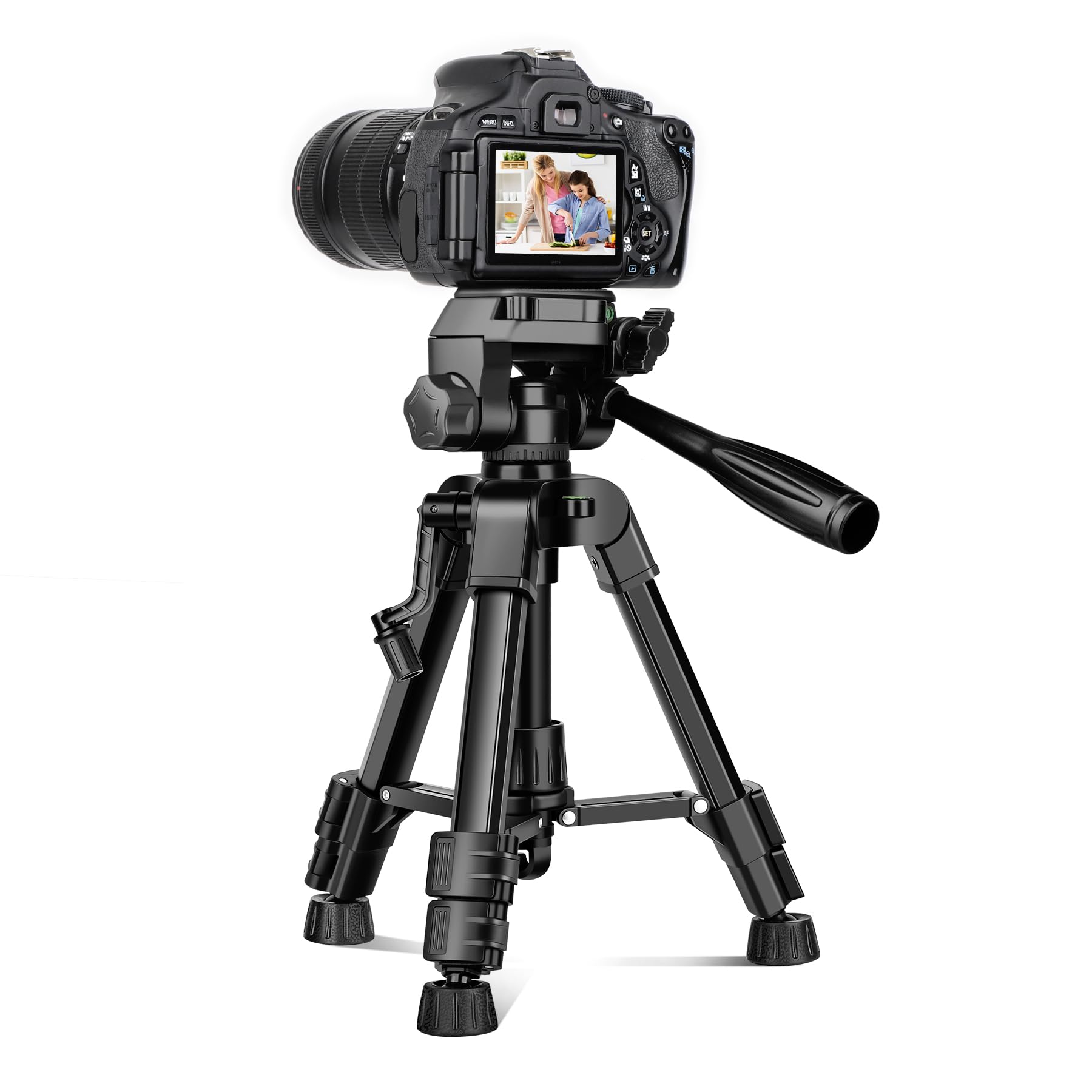 Joilcan Mini Tripod For Camera, 25-Inch Aluminum Tabletop Camera Tripods, Portable Travel Tripod With Tablet/Phone Holder For Dslr Cameras, Phone, Projector, Spotting Scope