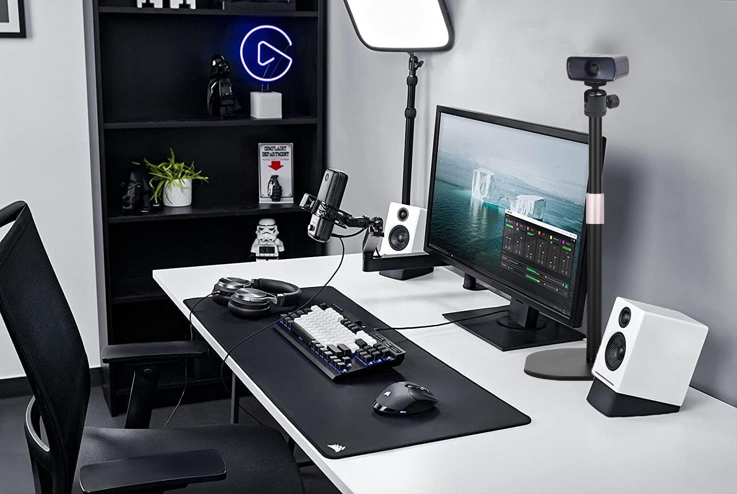 Acetaken Heavy-Duty Facecam Webcam Stand, Tabletop Webcam Tripod Holder Compatible With Elgato Facecam,Facecam Pro,Facecam Mk.2 Webcams And Wave 3/Wave Dx Microphones