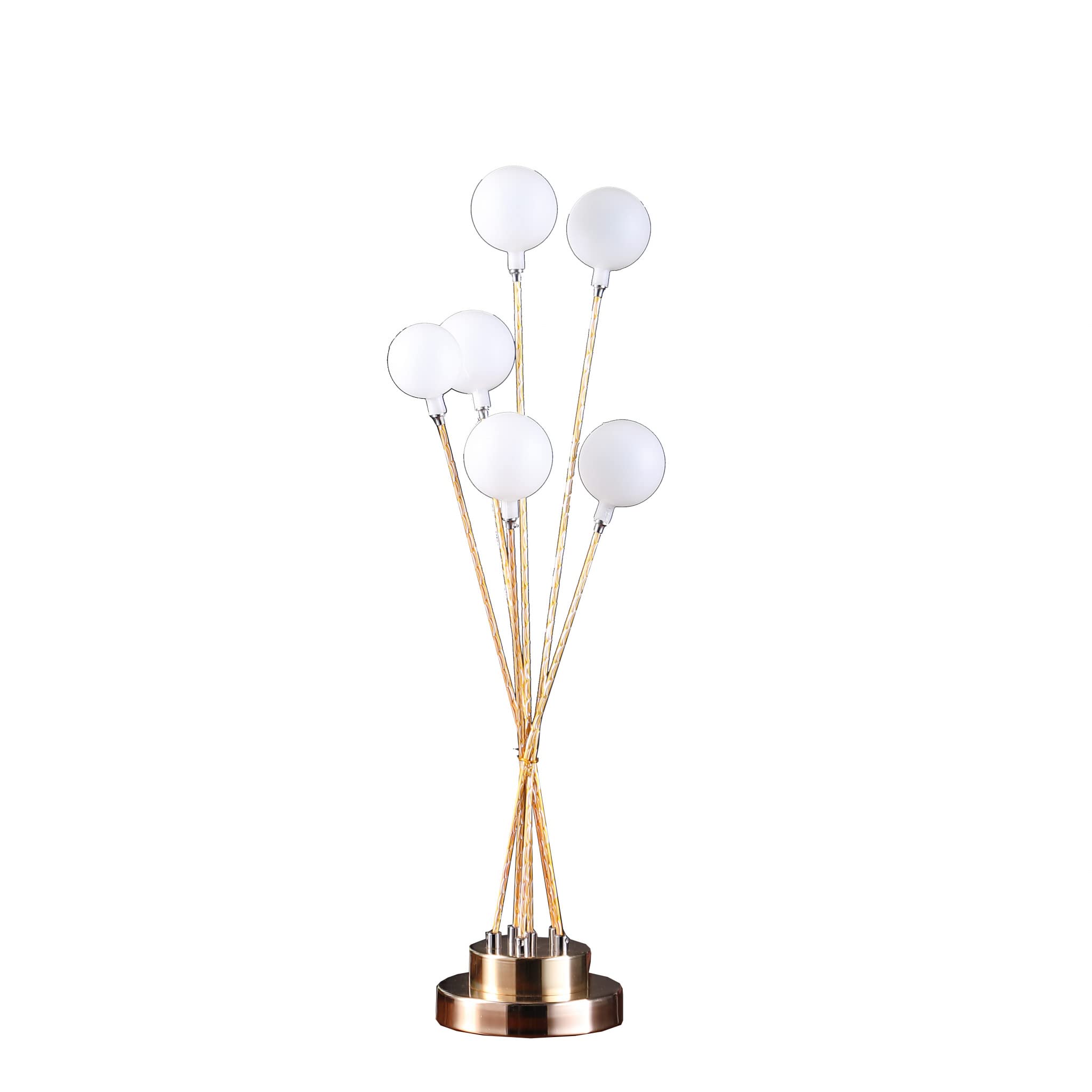 Homeroots 28" Yellow Gold Six Light Globe Desk Or Table Lamp
