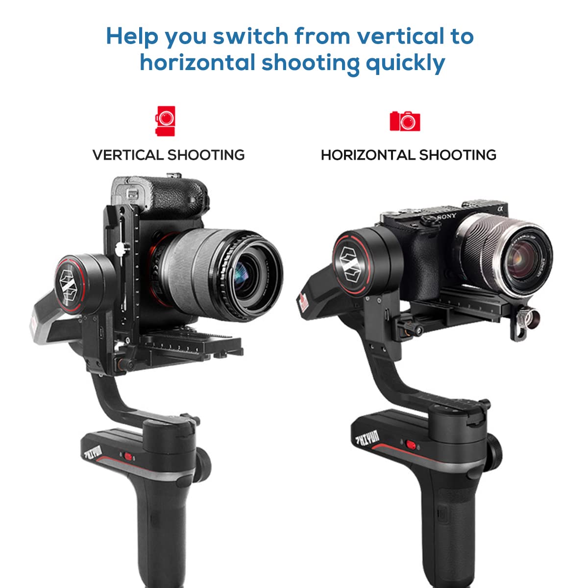 Eaxanpic Aluminum L Bracket Vertical Horizontal Switching Quick Release Plate For Dji Ronin Rs2 Rsc2 Zhiyun Weebill-S Gimbal Stabilizer Tripod Monopod And Slrs