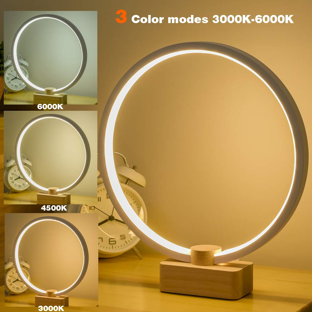Lonrisway Led Wood Table Lamp, Bedroom Bedside Night Light, Dimmable Led Lighting, Creative Home Decor, Unique House Warmging 1.3M Cable, 5W 350Lm Nightstand Lamps