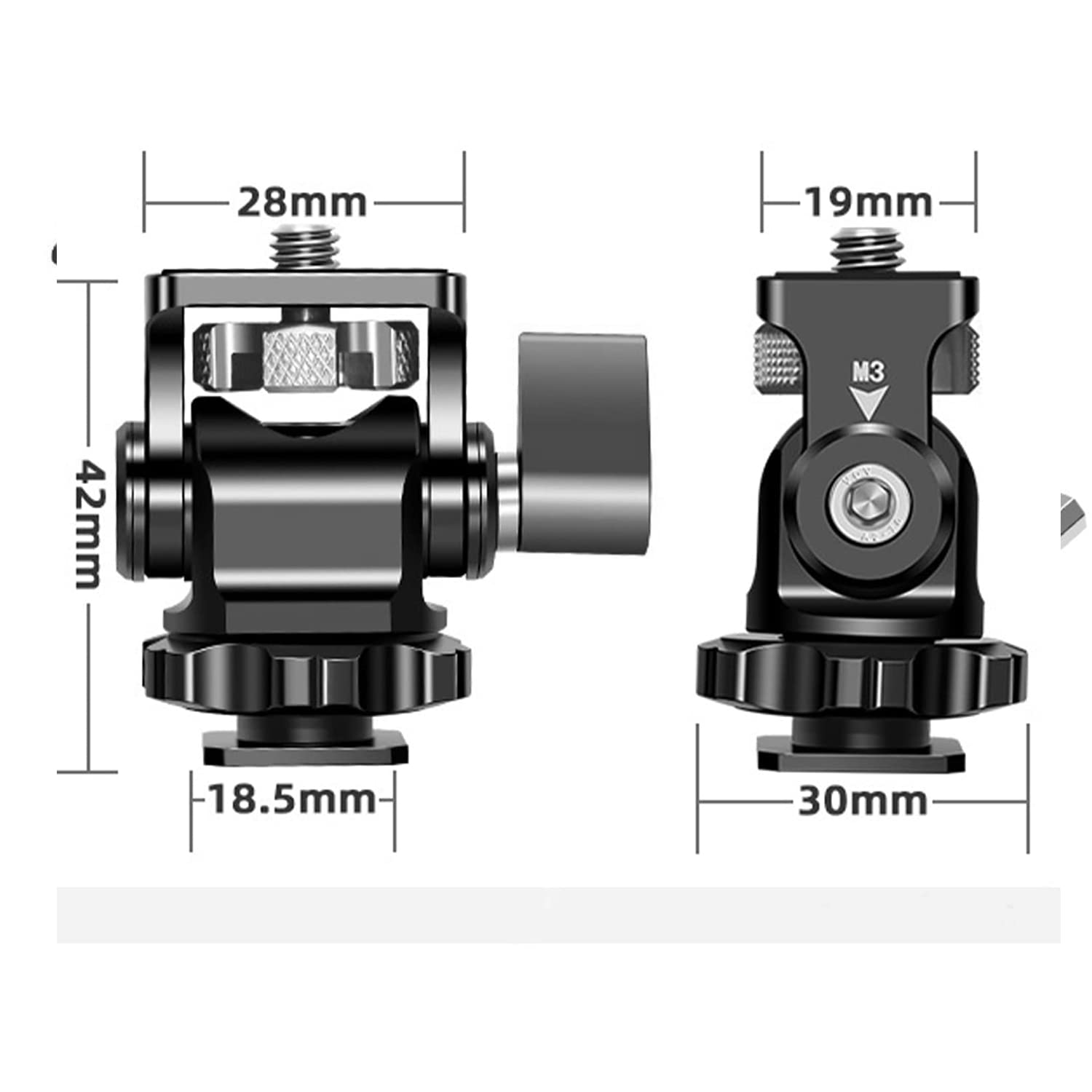 Topcine Filed Monitor Mount Holder Adapter Adjustable Swivel 360° Tilt 180° Hot Cold Shoe Monitor Mounting Bracket For Dslr Camera Cage Rig Stabilizer Compatible With Sony Canon Nikon Fujifilm Dslr