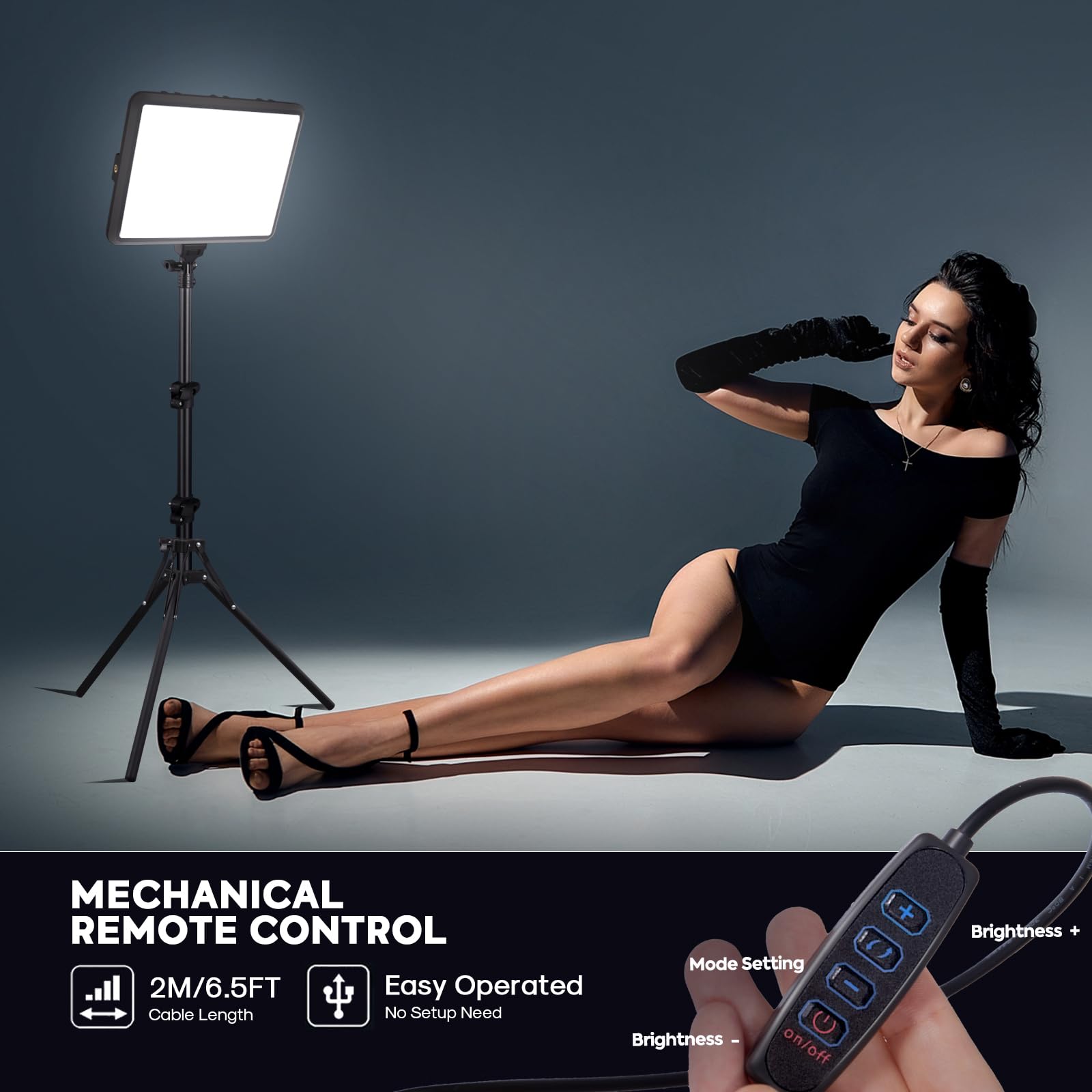 Niceveedi 2-Pack Photography Lighting Kit, 22W Led Video Light Kit, 2900-7000K Dimmable Studio Light With Tripod Stand, 73" Stream Light For Video Recording