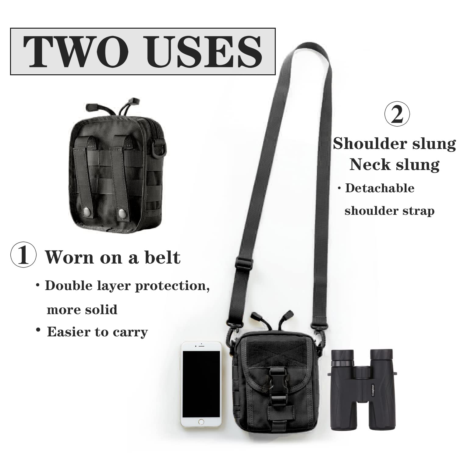 C-Eagleeye Binocular & Rangefinder Case,Life Waterproof, Inside The Foam Cushion Shockproof, Suitable For Hunting Hiking Travel To Carry（Binoculars Below 42Mm For General Use）