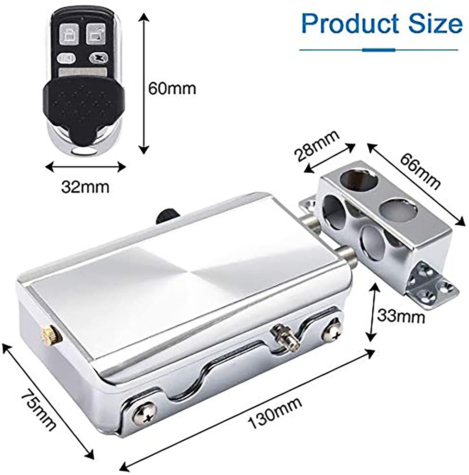 Vluoo Electronic Deadbolt Door Lock, Anti-Theft Remote Deadbolt Door Lock Zinc Alloy Remote Lock For Door With 4 Remote Controls, Ttlock Lock And Bluetooth Unlock