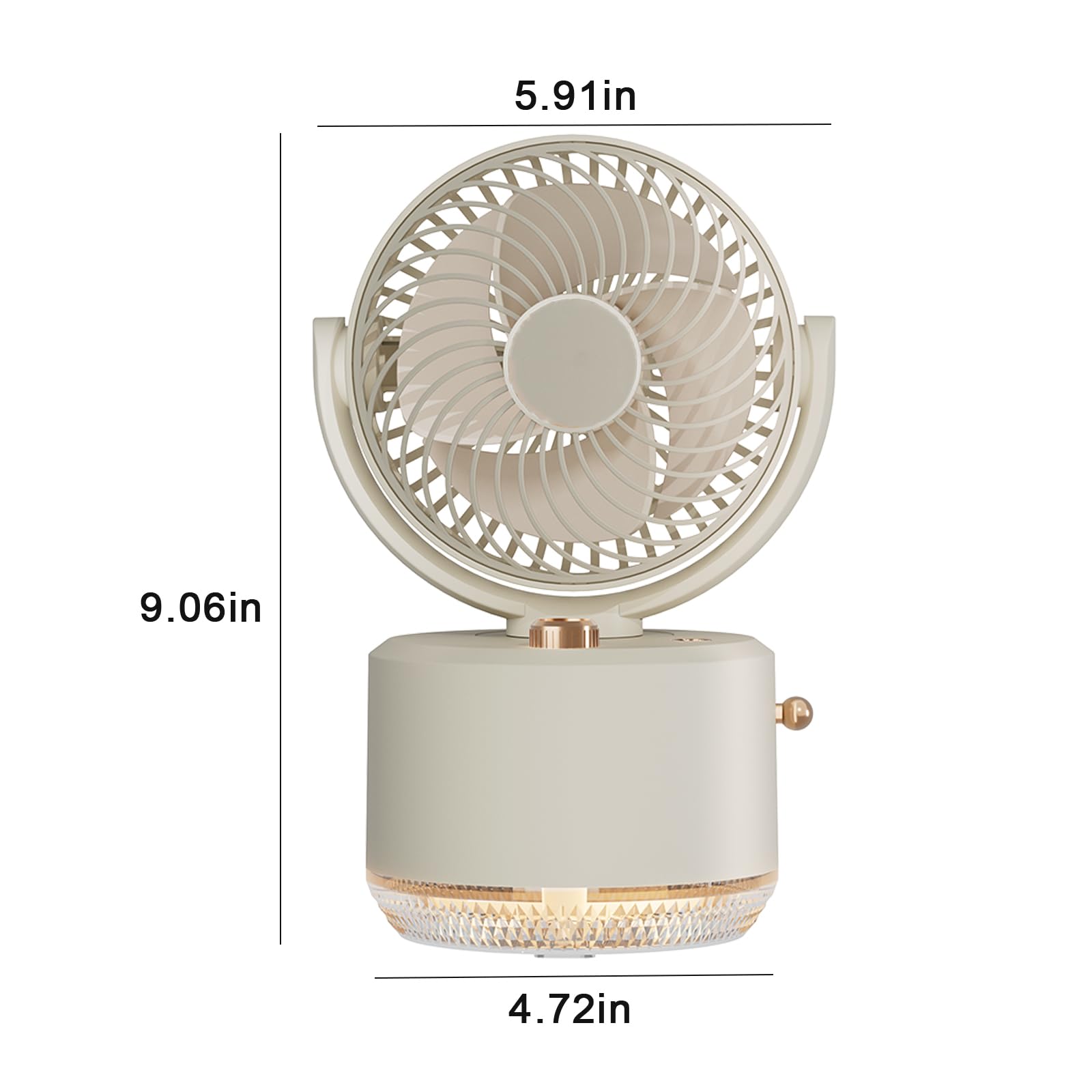 Misting Fan With 300Ml Water Tank, Battery Operated Small Powerful Usb Desk Fan With Led Color Light