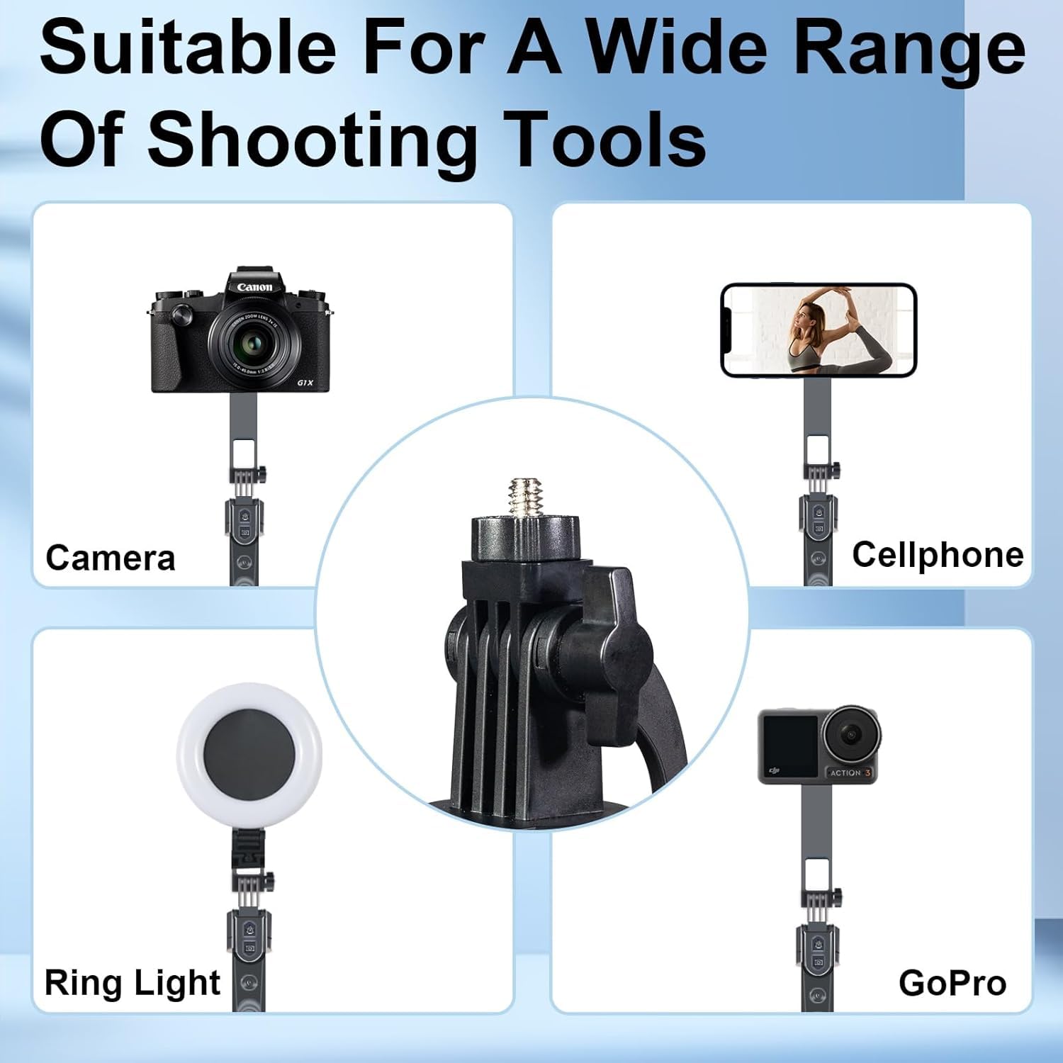 Fccabin Extendable Auto Face Tracking Tripod Phone Stand, 360° Rotation Phone Stand With Light Tripod With Wireless Remote Cell Phone Smart Cameraman Shooting For Video, Vlog, Live Stream