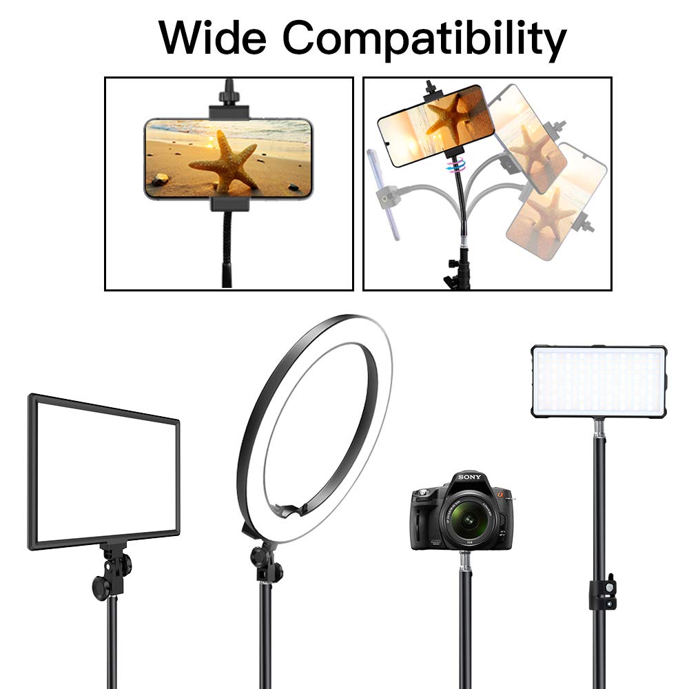 Pixel Adjustable Cell Phone Tripod 27Inch To 80Inch For Iphone & Camera Video Recording Vlogging/Streaming/Photography Rotatable Stand