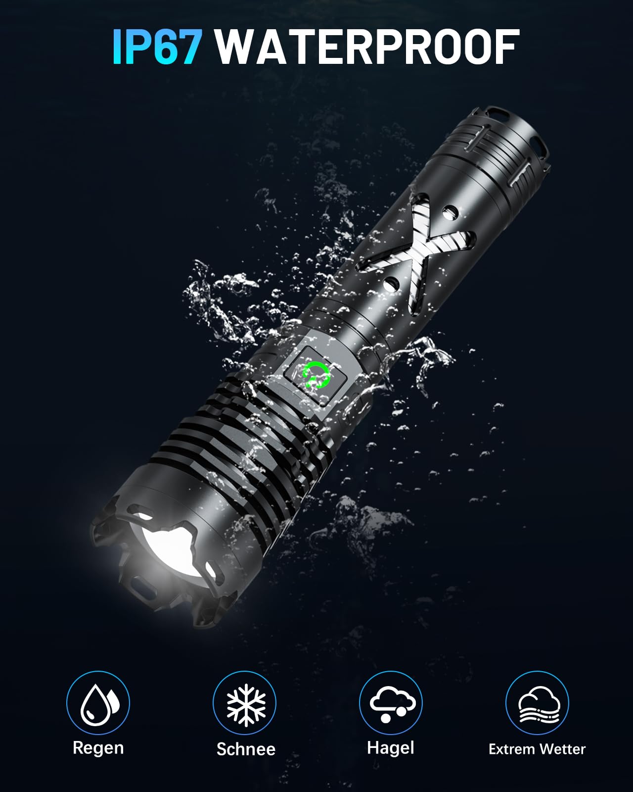 Grentay 1500 Lumen Rechargeable Flashlight, 5 Modes Mini Handheld Powerful Flashlight, Zoomable Waterproof Tactical Flashlights For Outdoor Hiking Camping Enthusiasts