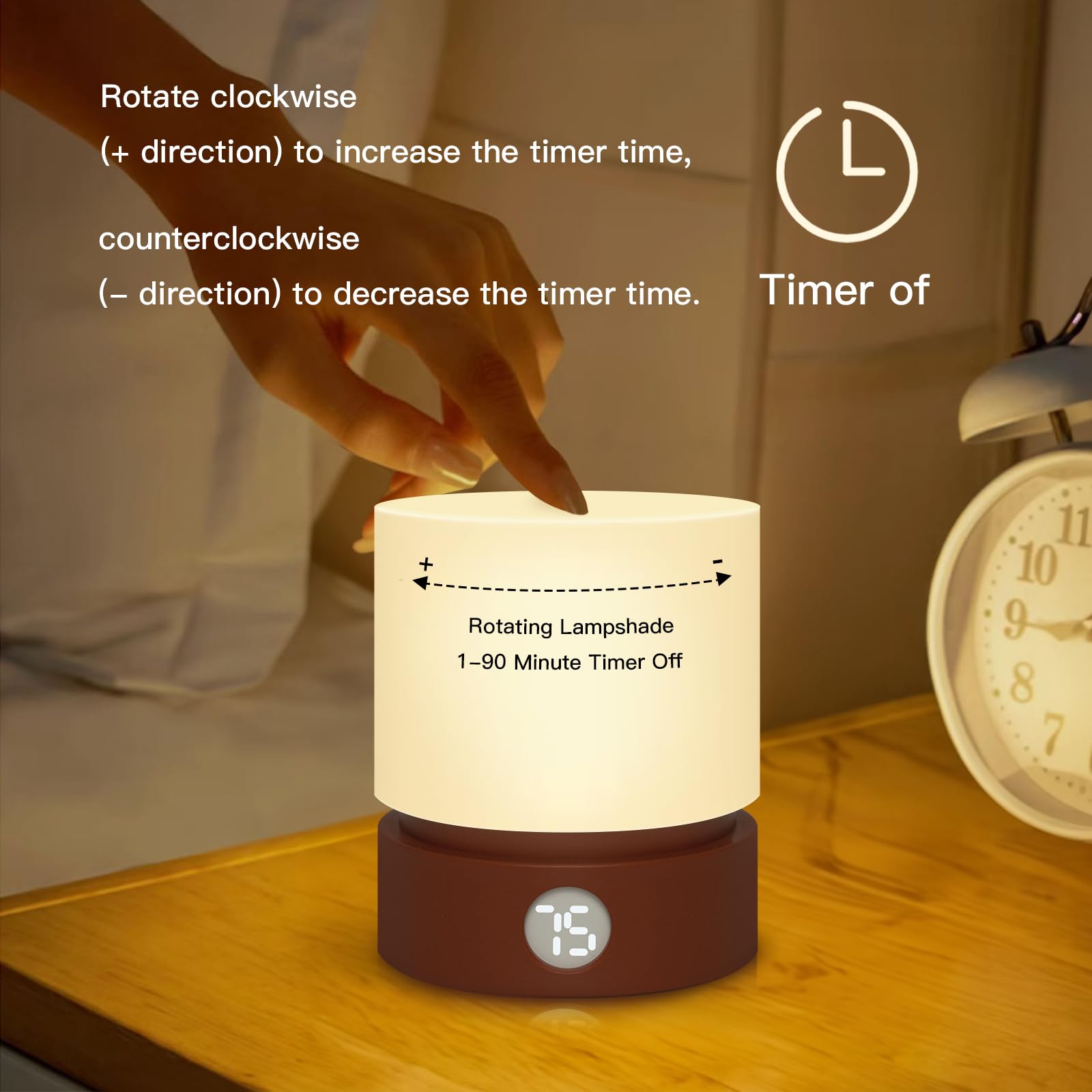 Mielukan Small Table Lamp, Portable Dimmable Night Light With Timer For Kids, 3000K Warm Led Light, Small Bedside Lamps For Bedroom Living Room Housewarming Valentine'S Day (Red)