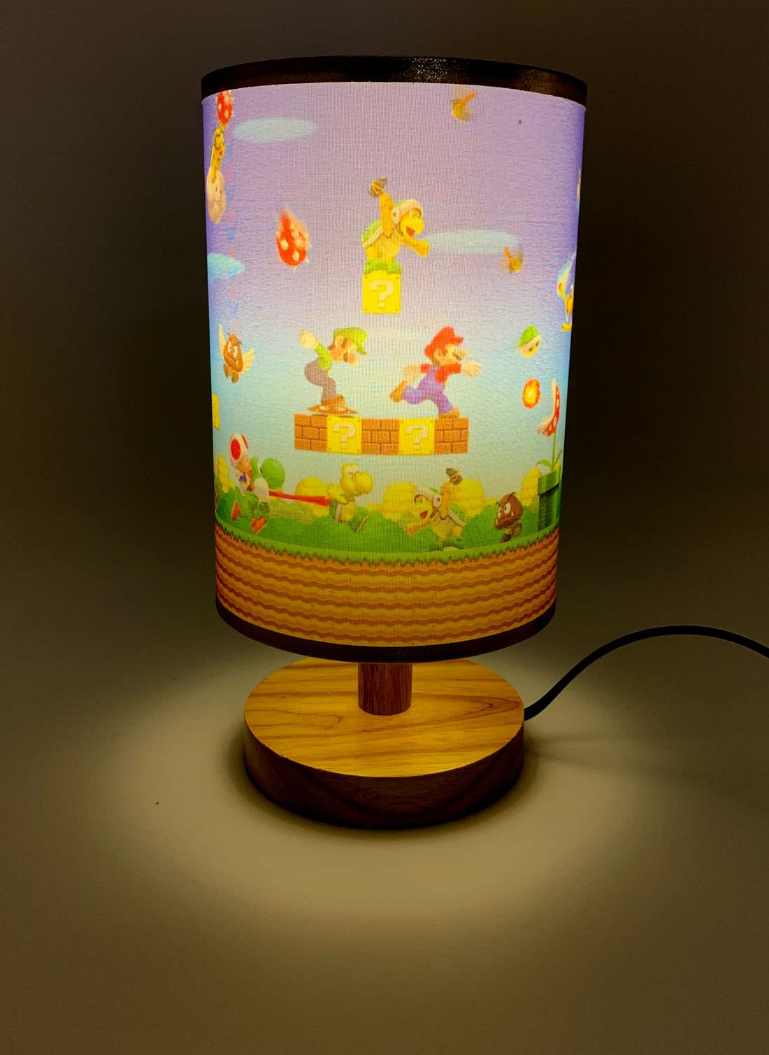 Edecor Table Lamp Mario Bedside Night Light Wood Base Room Decoration Or Great Ideas