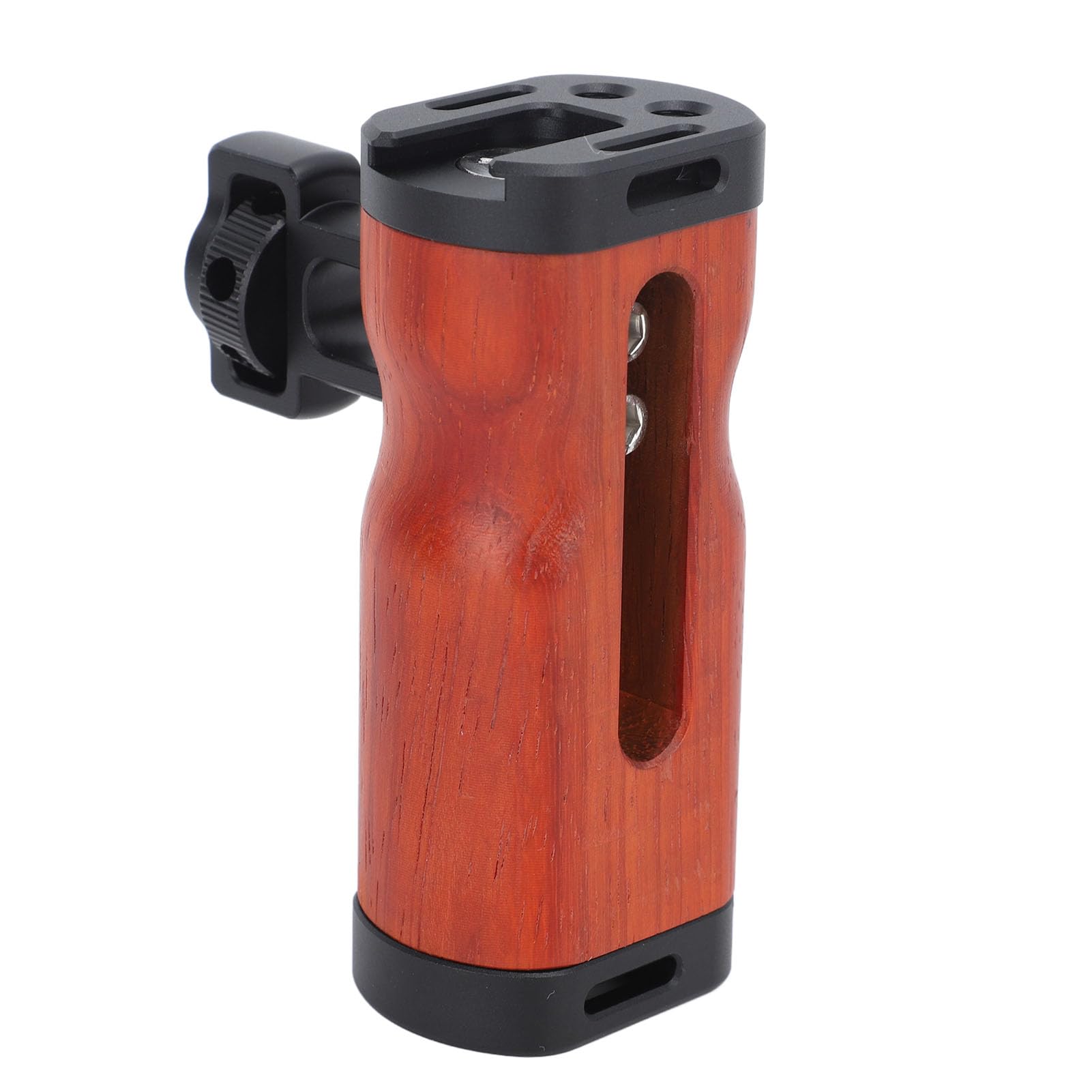 Goshyda Camera Cage Wooden Handle Grip, Universial Left Right Side Handle Grip, For Dslr Camera Cage And Camnera Accessories, With Cold Shoe Mount 1/4 Inch Screw Hole 3/8 Inch Screw Hole