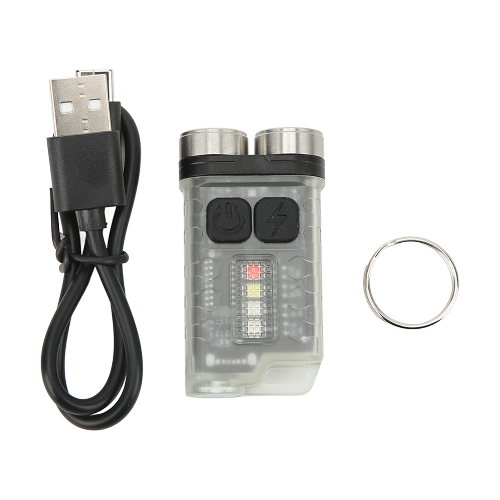 Socobeta Small Flashlight, 12 Levels Light 900Lm Keychain Flashlight Magnetic Suction Usb Charging For Camping(White)