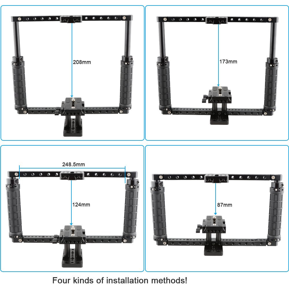 Camvate Battery Grip Camera Cage Adjustable With Quick Release Baseplate - 1772