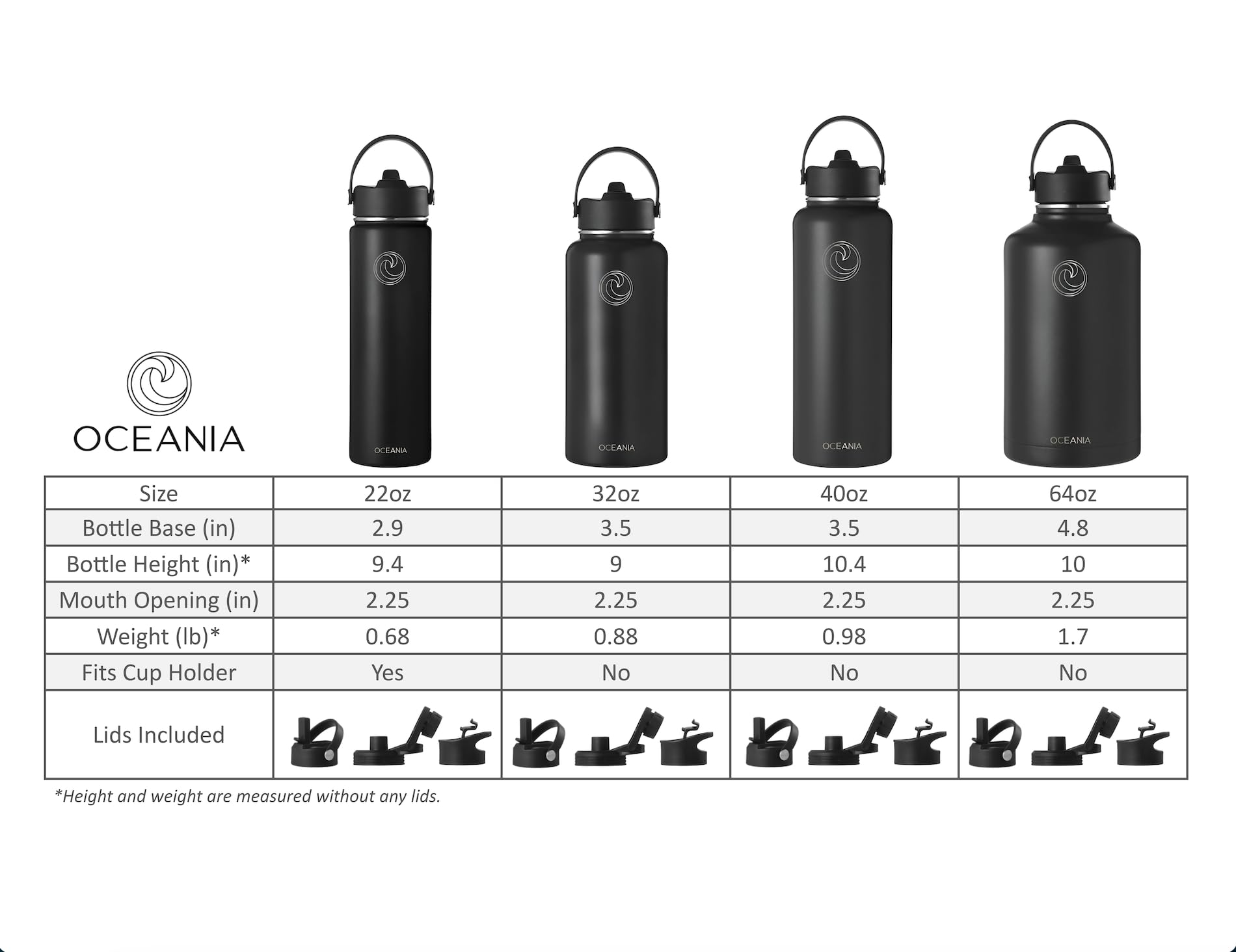 Oceania Flask 32Oz Stainless Steel Water Bottles  Modern, Leakproof, Hydro-