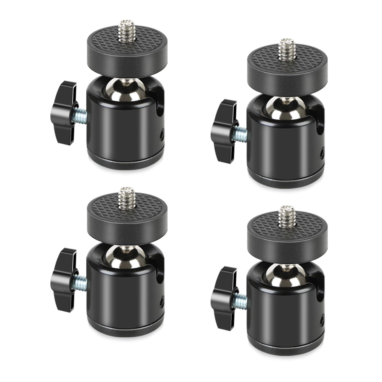 Acuxiaza Mini Ball Head 1/4" Swivel Mini Ballhead Screw Tripod Mount 4 Pack 360 Degree Rotatable Tripod Ball Head Camera Mount Adapter For Trail Camera Hunting Cameras Dslr Cameras Light Stand