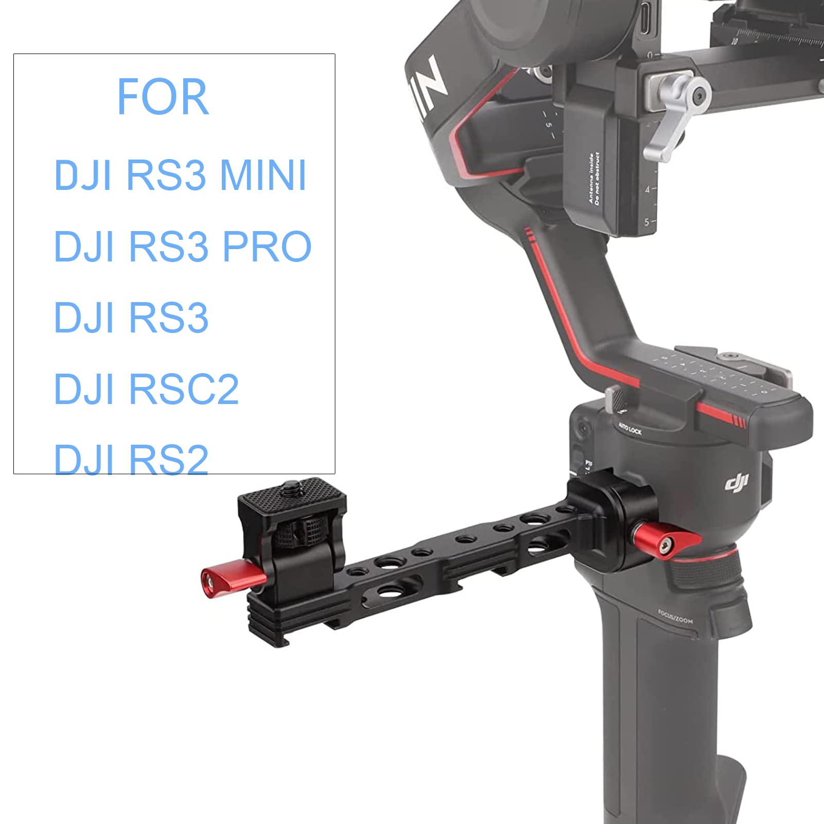Leftfoto Camera Monitor Mount For Dji Rs3-Mini/Rs2/Rs3/Rs-3Pro/ Rsc2 Gimbal Stabilizer Accessories,With1/4 & 3/8 Threads, Cold Shoe And Rotatable