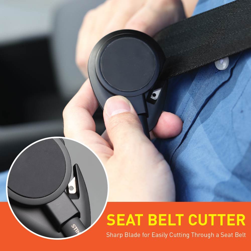 Ztylus Stinger Car Phone Holder With Emergency Escape Tool: Universal Air Vent Magnetic Cell Phone Mount Holder, Spring Loaded Window Breaker, Seat Belt Cutter, Cradle Stand Holder (Black)