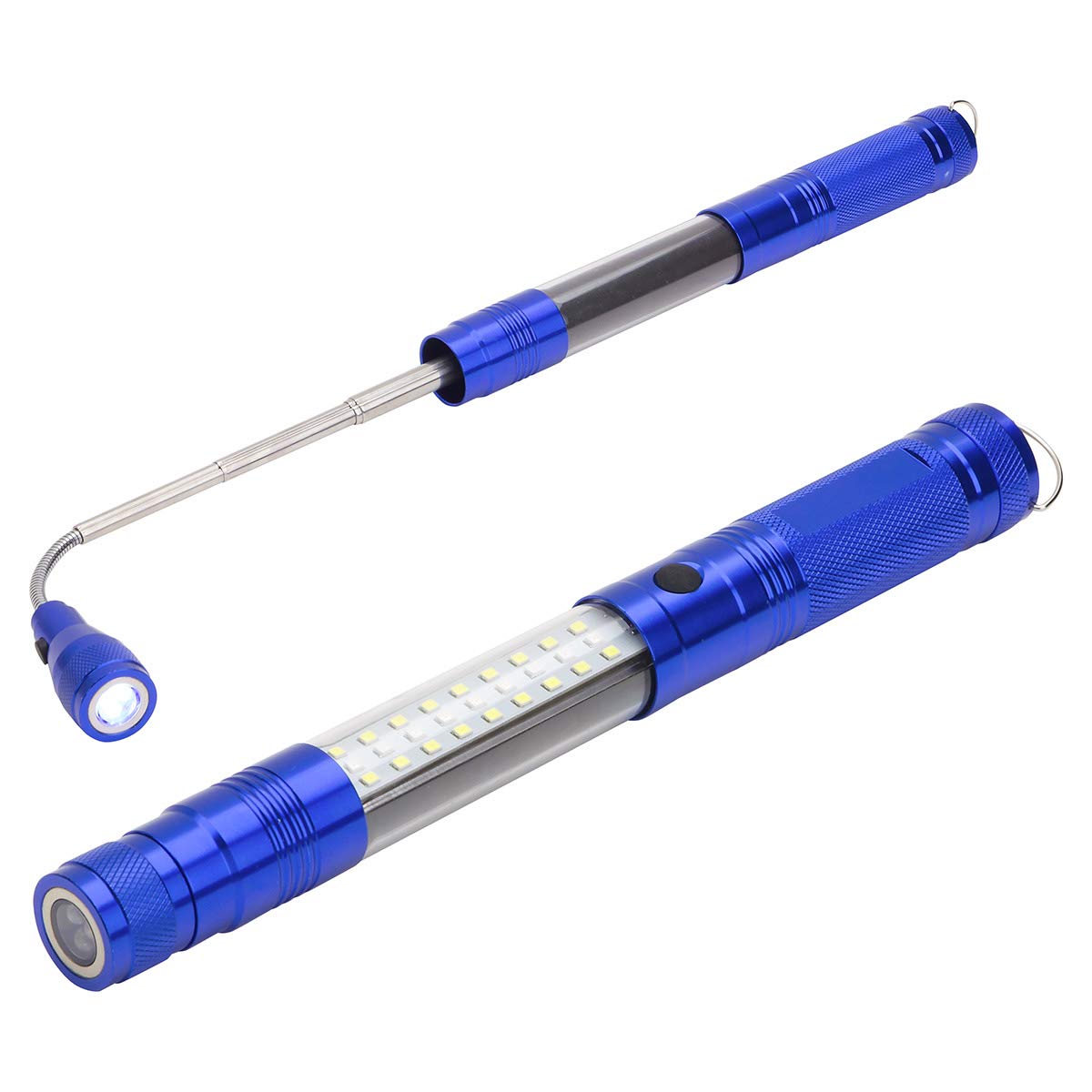 Ariel Edge Telescoping Led Flashlight – 18 White & 9 Red Cob Lights – Battery-Powered – Magnetic Base