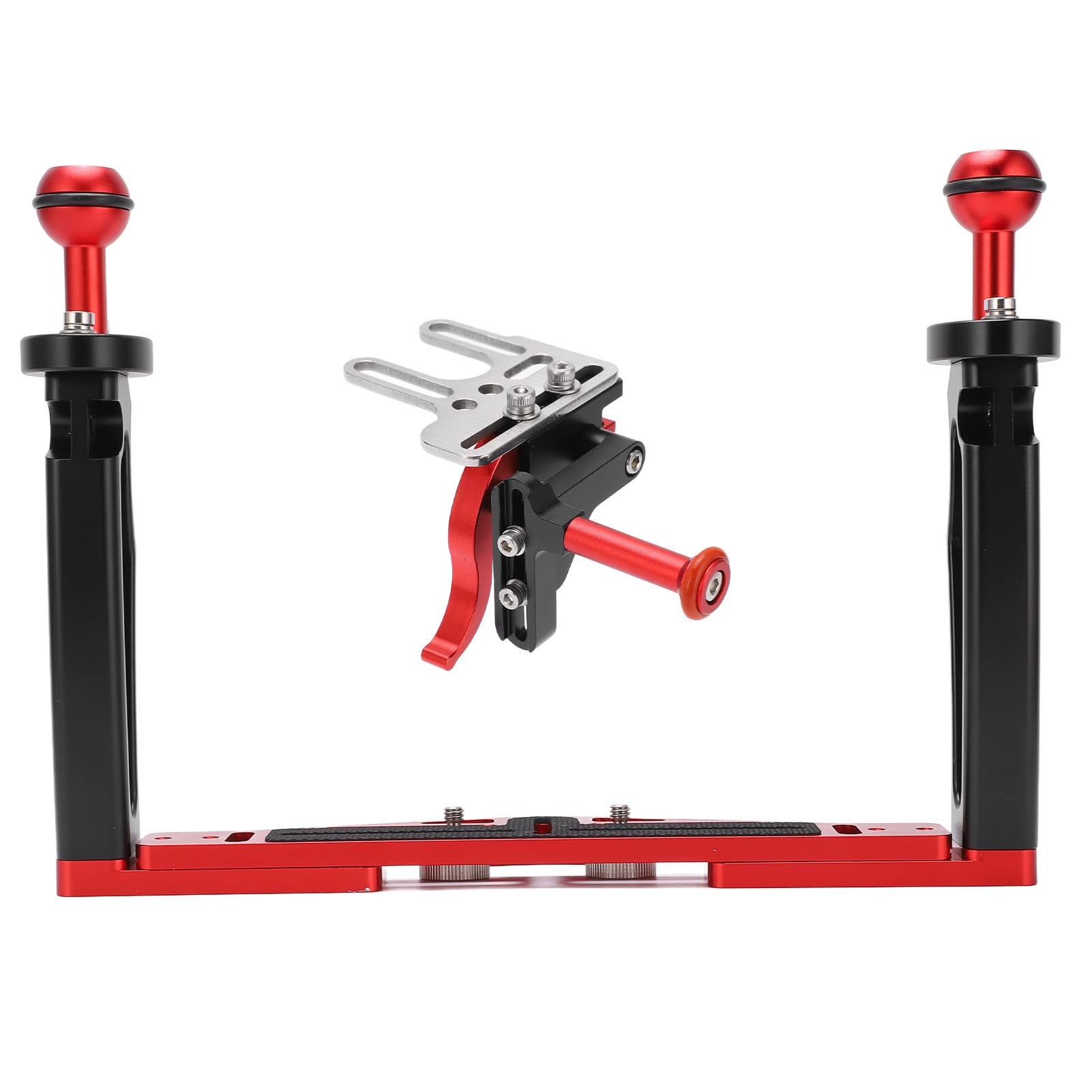 Tikatarer Camera Stabilizer, Dual Handle Tray Stabilizer Rig With Stable Performance Aluminum Alloy Dual Handle Tray Stabilizer For Underwater Camera