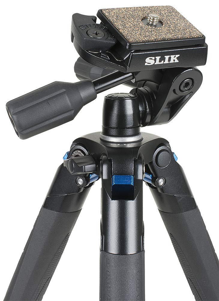 Slik Sprint Pro Iii Travel Tripod W/Sh-704E 3-Way Pan Head For Mirrorless/Dslr Sony Nikon Canon Fuji Cameras And More - Black (611-887)