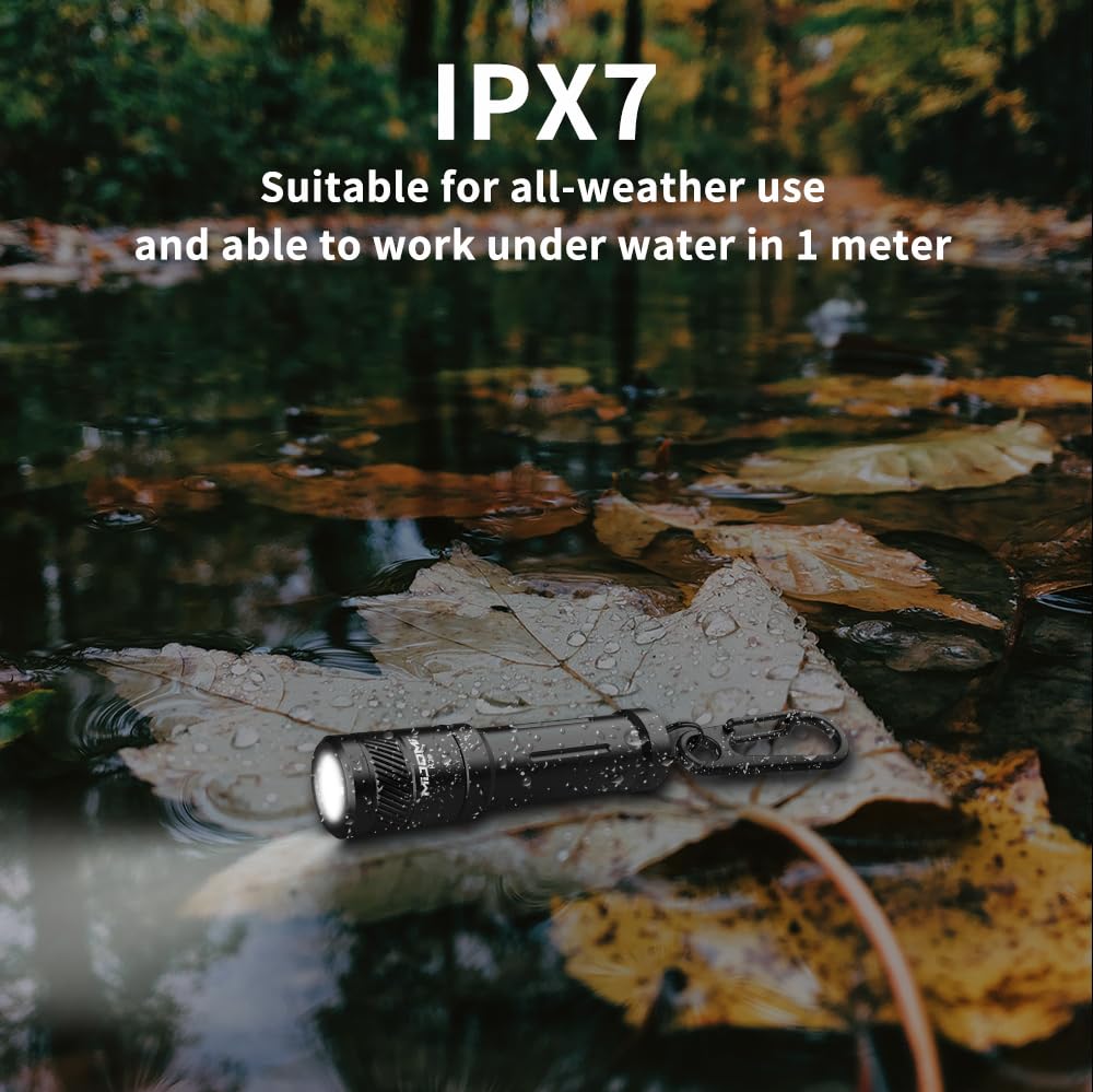 Mijomi K2 Keychain Flashlight, Small 100 Lumen Led Mini Flashlight With Aaa Battery, Pocket And Convenient, For Walking, Outdoor, Emergency