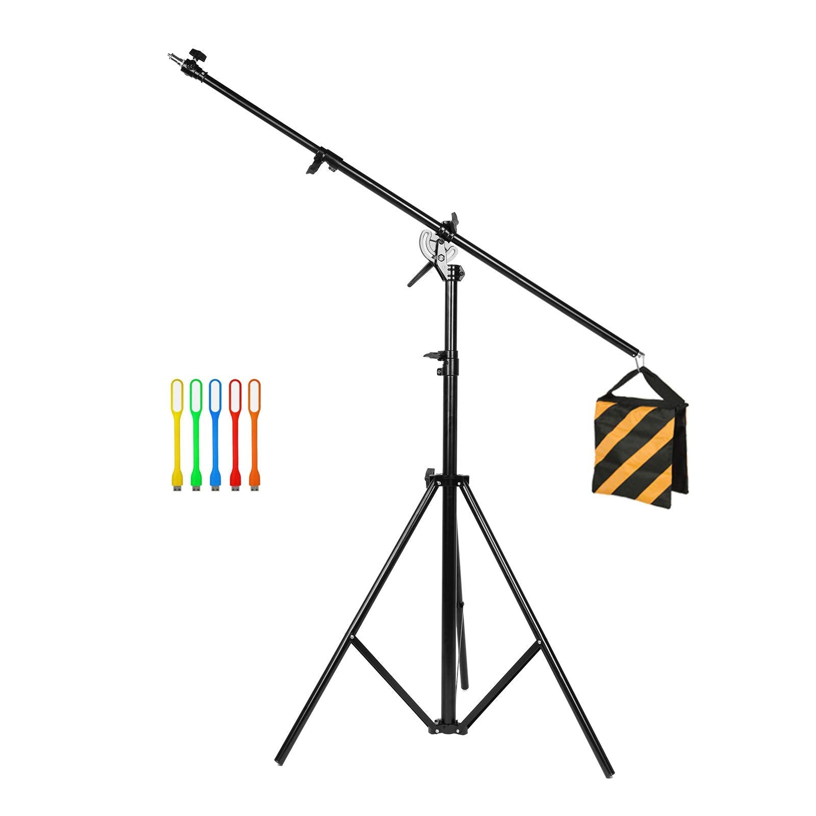Conxtrue Max 13.2Ft/400Cm Two Way Adjustable Photo Studio Light Stand With 6.2Ft/190Cm Boom Arm And Sandbag, Aluminum Alloy Rotable Tripod For Studio Outdoor Photography Portrait Video